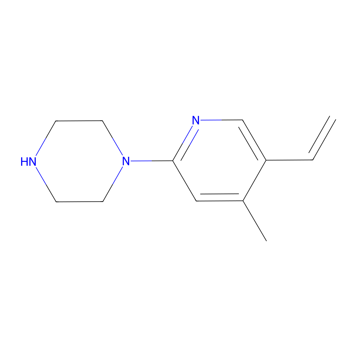 1-(4-Methyl-5-vinylpyridin-2-yl)piperazine molecular structure, CAS 1455019-28-9