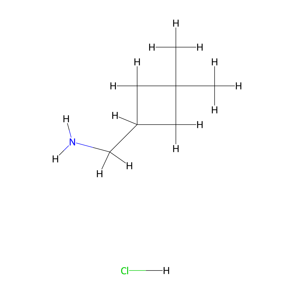 (3,3-Dimethylcyclobutyl)methanamine hydrochloride molecular structure, CAS 1455037-07-6