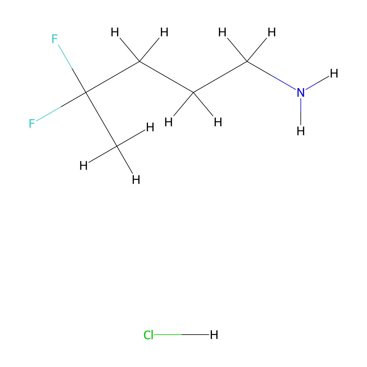 4,4-Difluoropentan-1-amine hydrochloride molecular structure, CAS 1455037-35-0