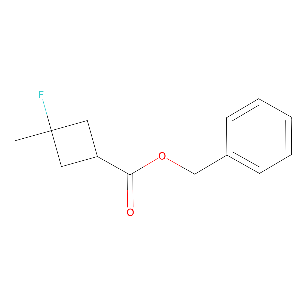 trans-Benzyl 3-fluoro-3-methylcyclobutanecarboxylate molecular structure, CAS 1455037-44-1