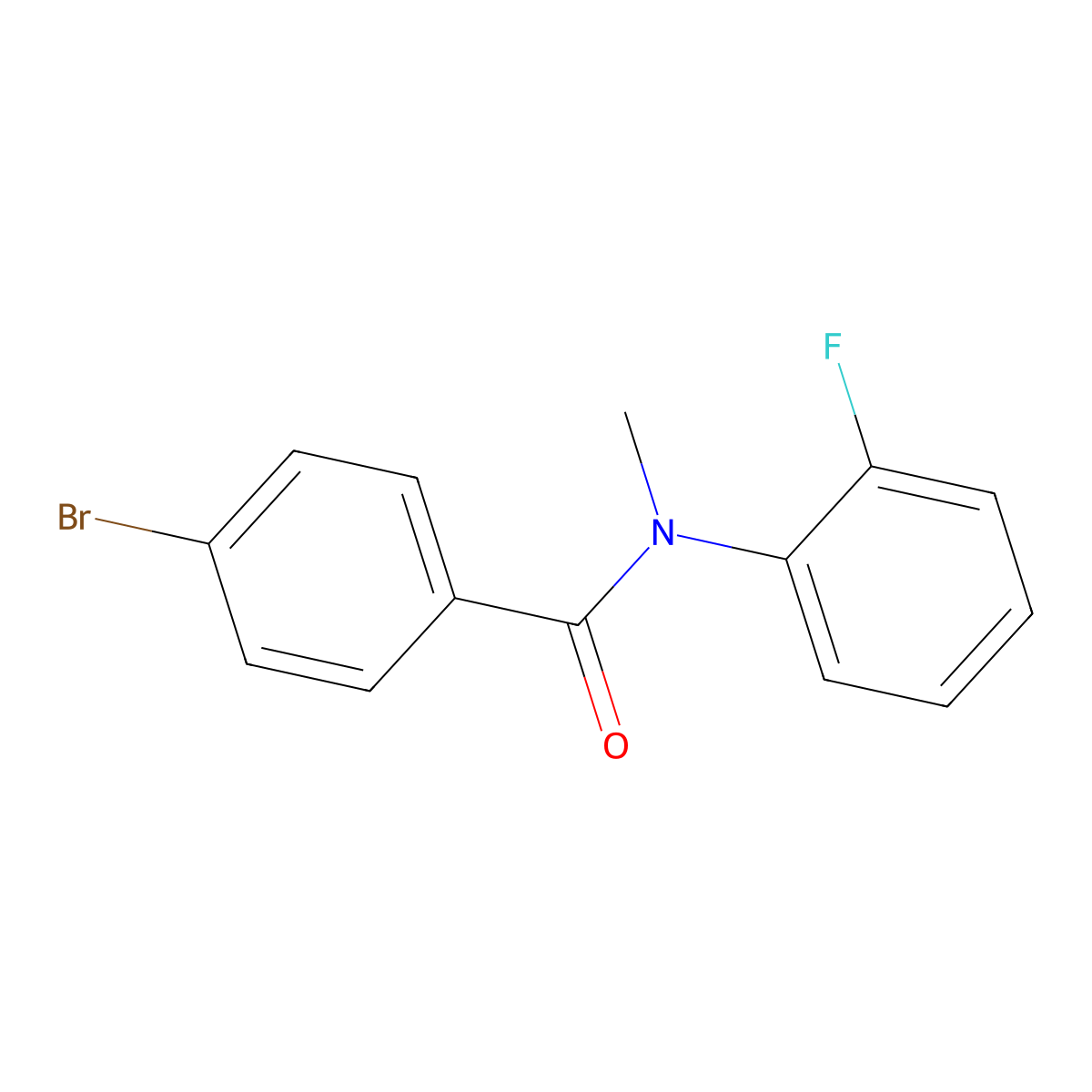 4-bromo-N-(2-fluorophenyl)-N-methylbenzamide molecular structure, CAS 1455050-77-7