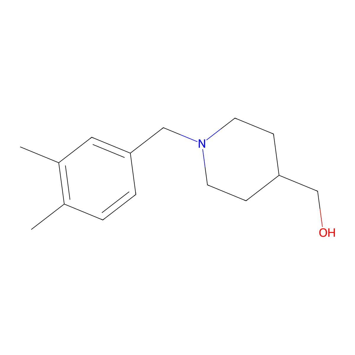 {1-[(3,4-Dimethylphenyl)methyl]piperidin-4-yl}methanol molecular structure, CAS 1455066-73-5