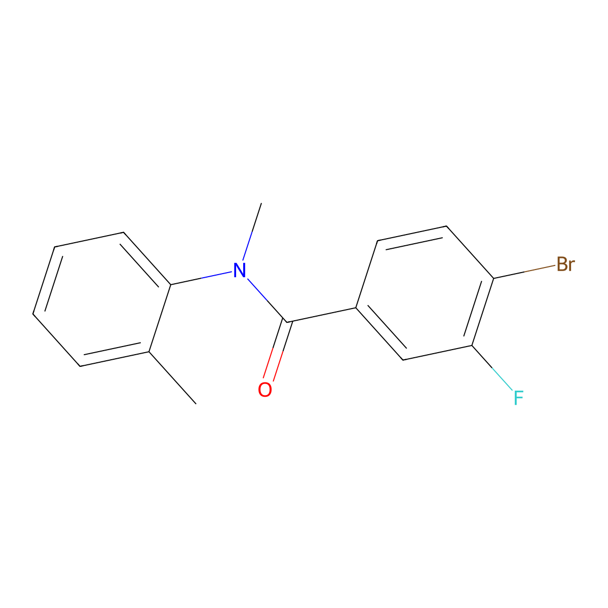 4-bromo-3-fluoro-N-methyl-N-(2-methylphenyl)benzamide molecular structure, CAS 1455080-08-6