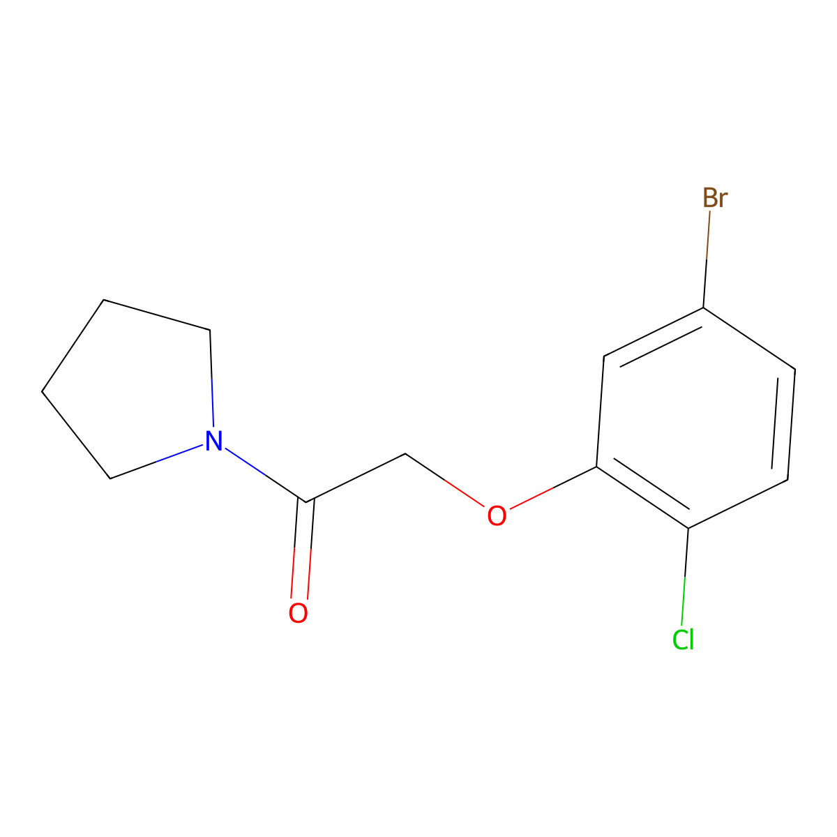 2-(5-Bromo-2-chlorophenoxy)-1-(pyrrolidin-1-yl)ethanone molecular structure, CAS 1455086-30-2