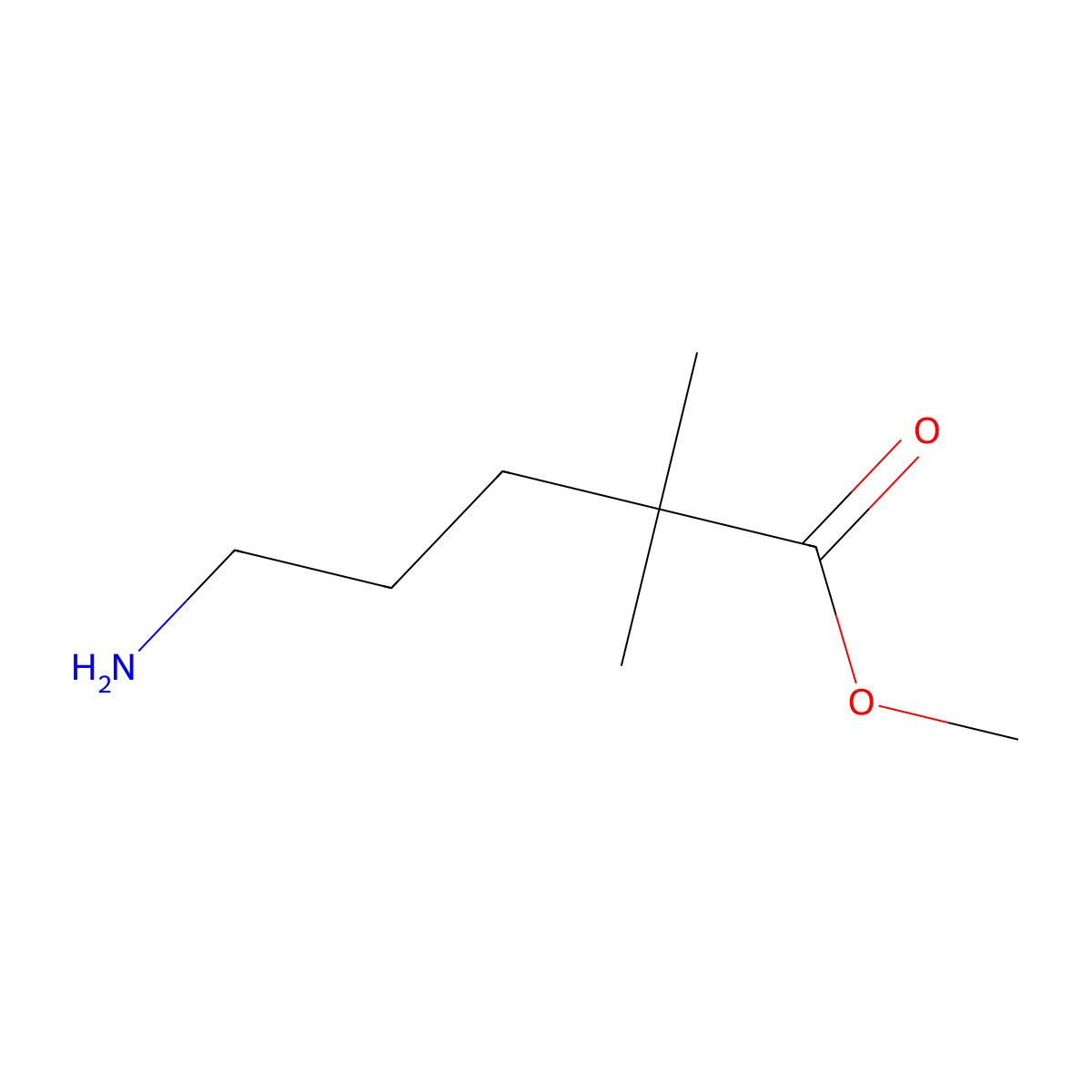 Methyl 5-amino-2,2-dimethylpentanoate molecular structure, CAS 1455093-52-3