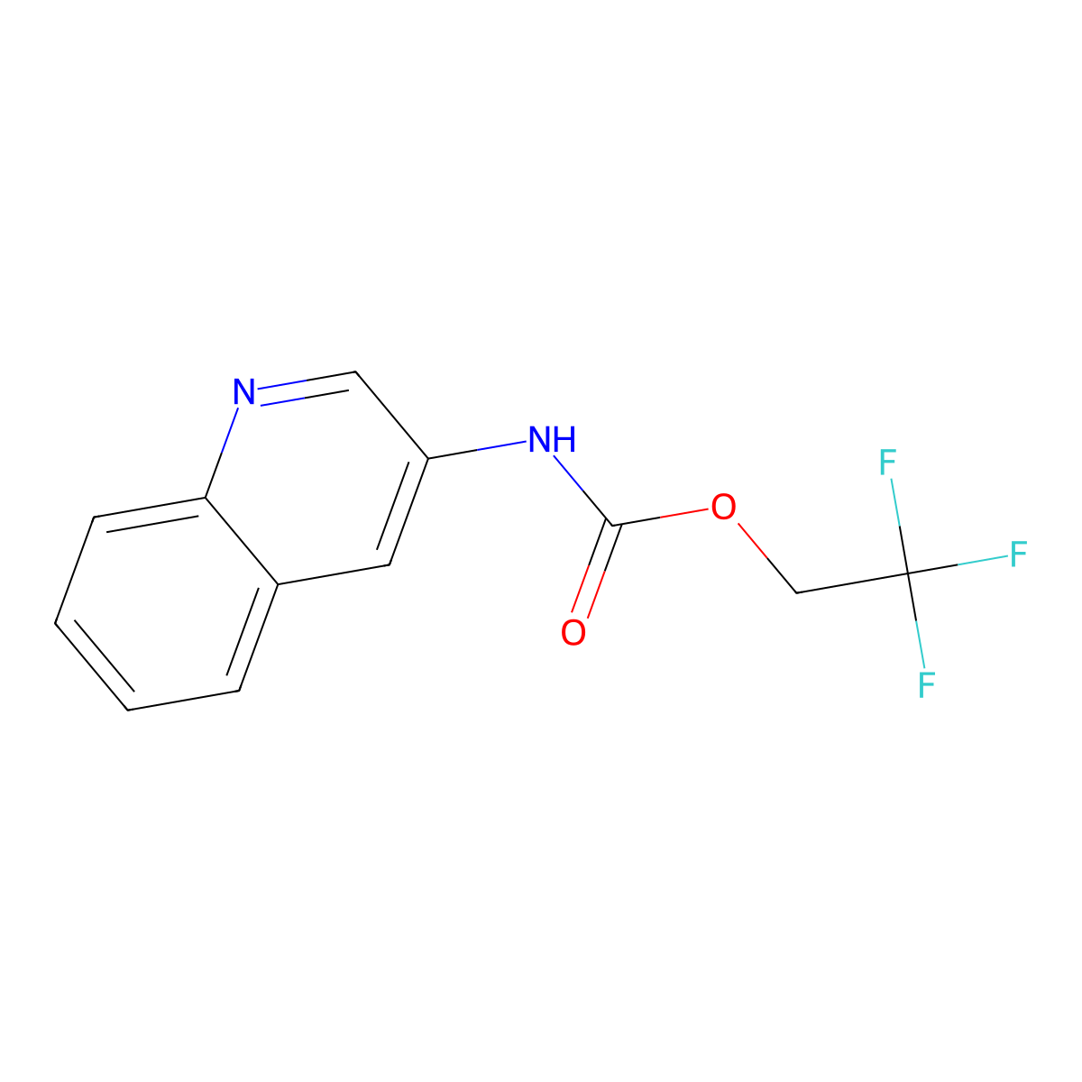 2,2,2-trifluoroethyl N-(quinolin-3-yl)carbamate molecular structure, CAS 1455104-41-2