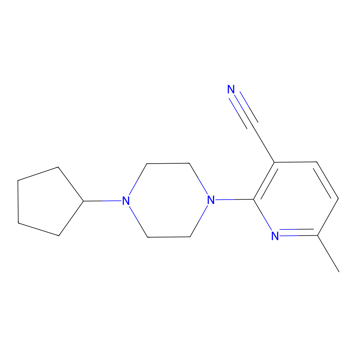 2-(4-Cyclopentylpiperazin-1-yl)-6-methylpyridine-3-carbonitrile molecular structure, CAS 1455104-76-3