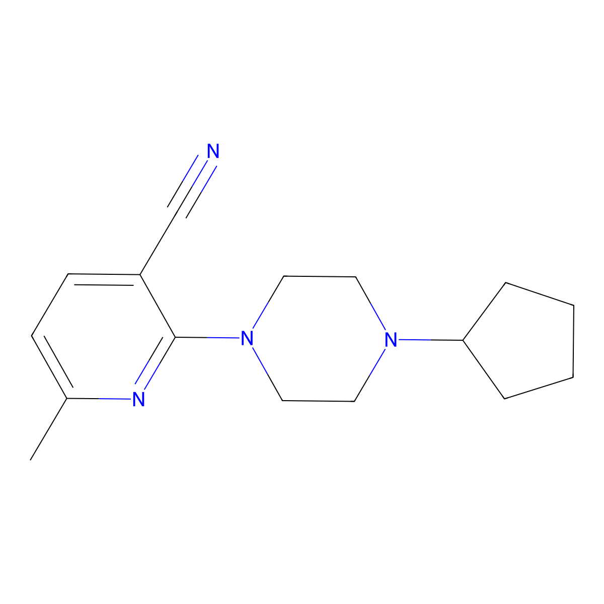 2-(4-Cyclopentylpiperazin-1-yl)-6-methylpyridine-3-carbonitrile molecular structure, CAS 1455104-76-3