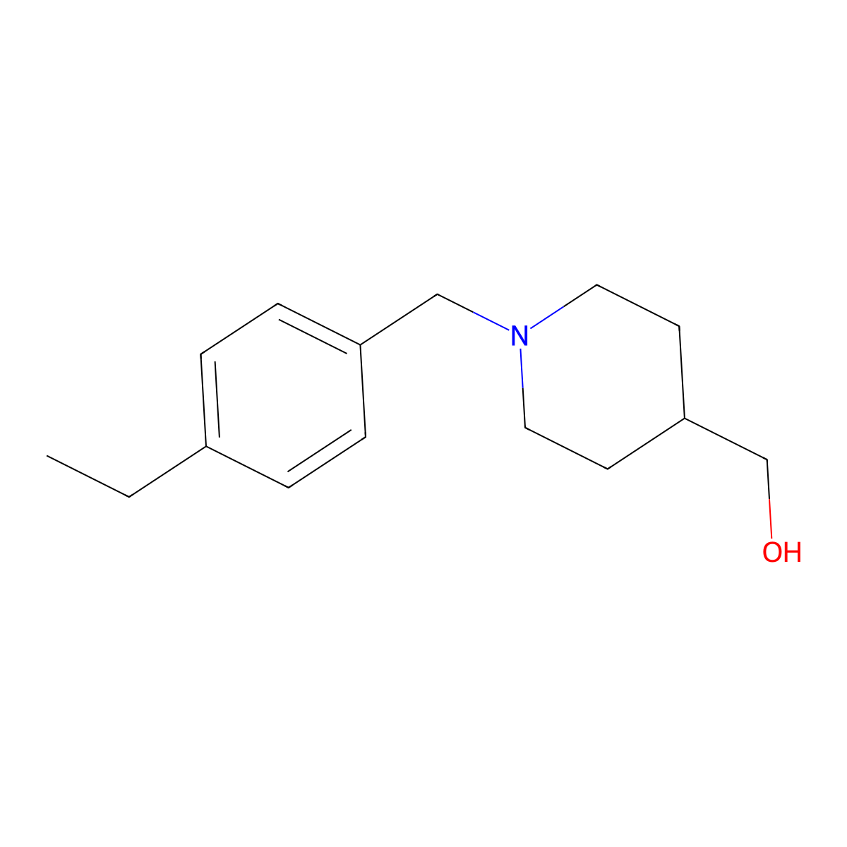 {1-[(4-Ethylphenyl)methyl]piperidin-4-yl}methanol molecular structure, CAS 1455113-17-3