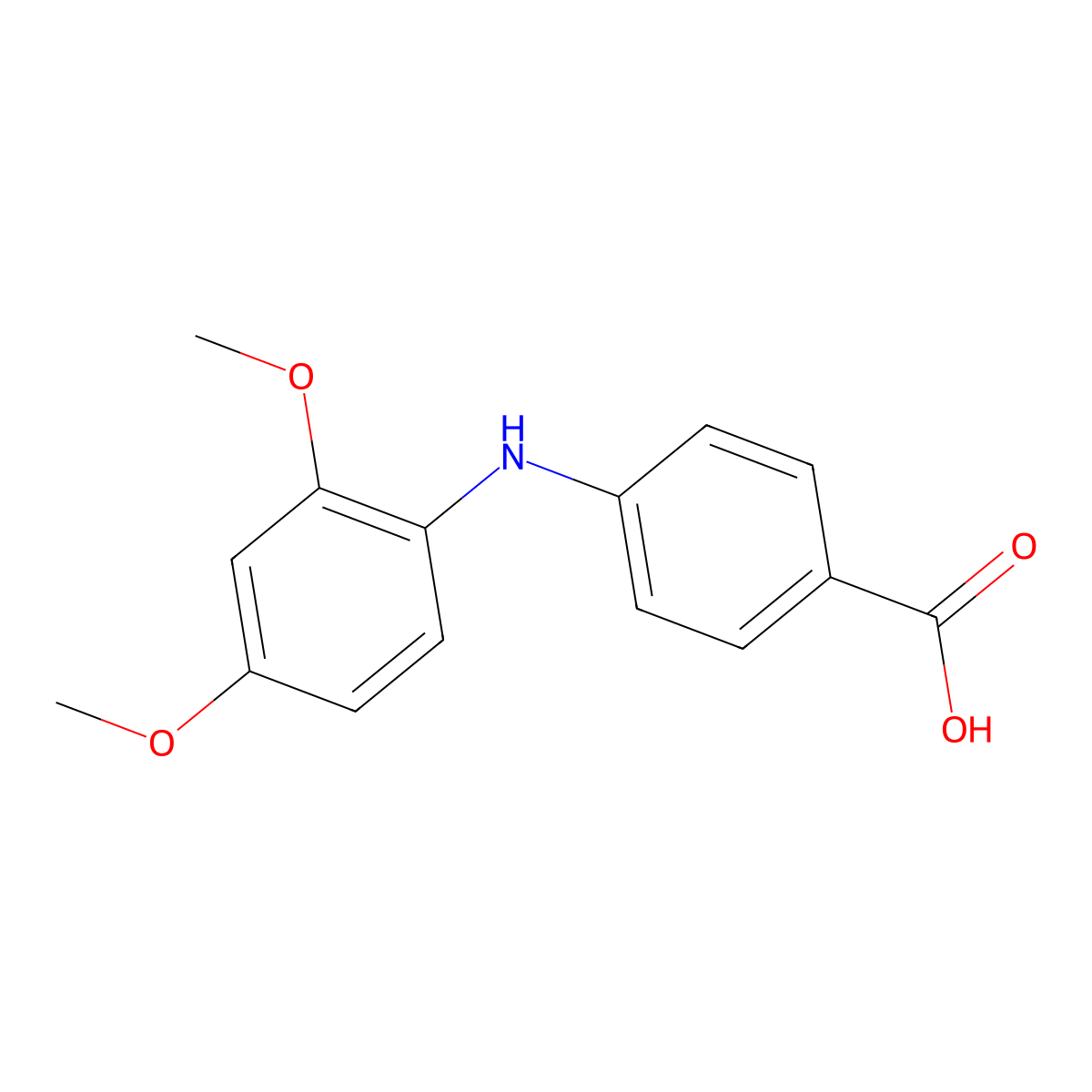 4-[(2,4-Dimethoxyphenyl)amino]benzoic acid molecular structure, CAS 1455122-90-3