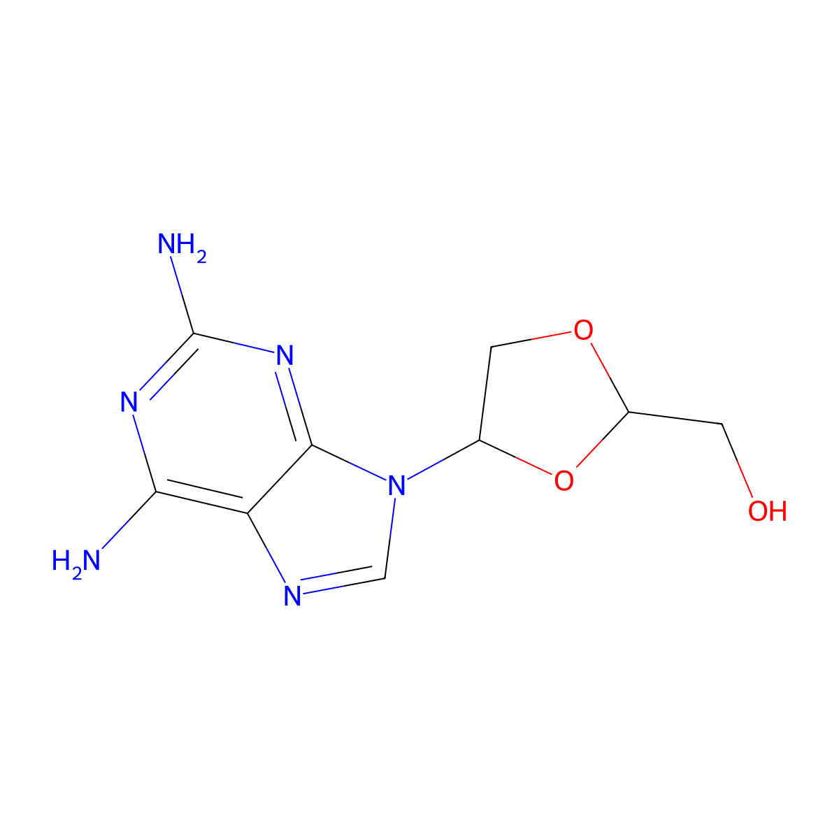 Amdoxovir molecular structure, CAS 145514-04-1