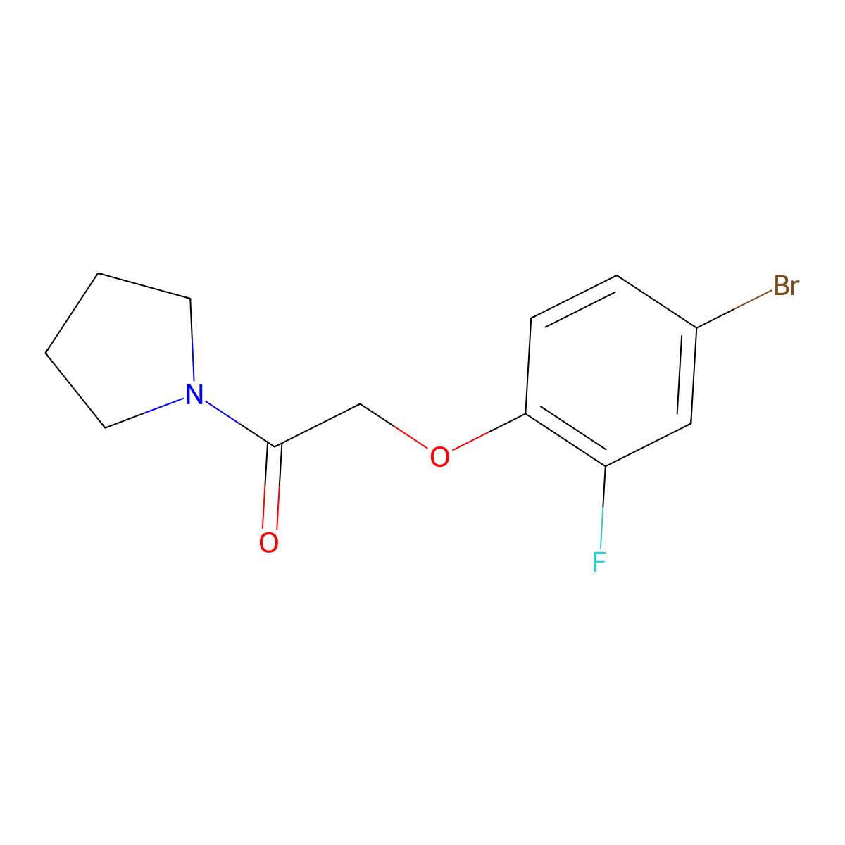 2-(4-Bromo-2-fluorophenoxy)-1-(pyrrolidin-1-yl)ethan-1-one molecular structure, CAS 1455141-99-7