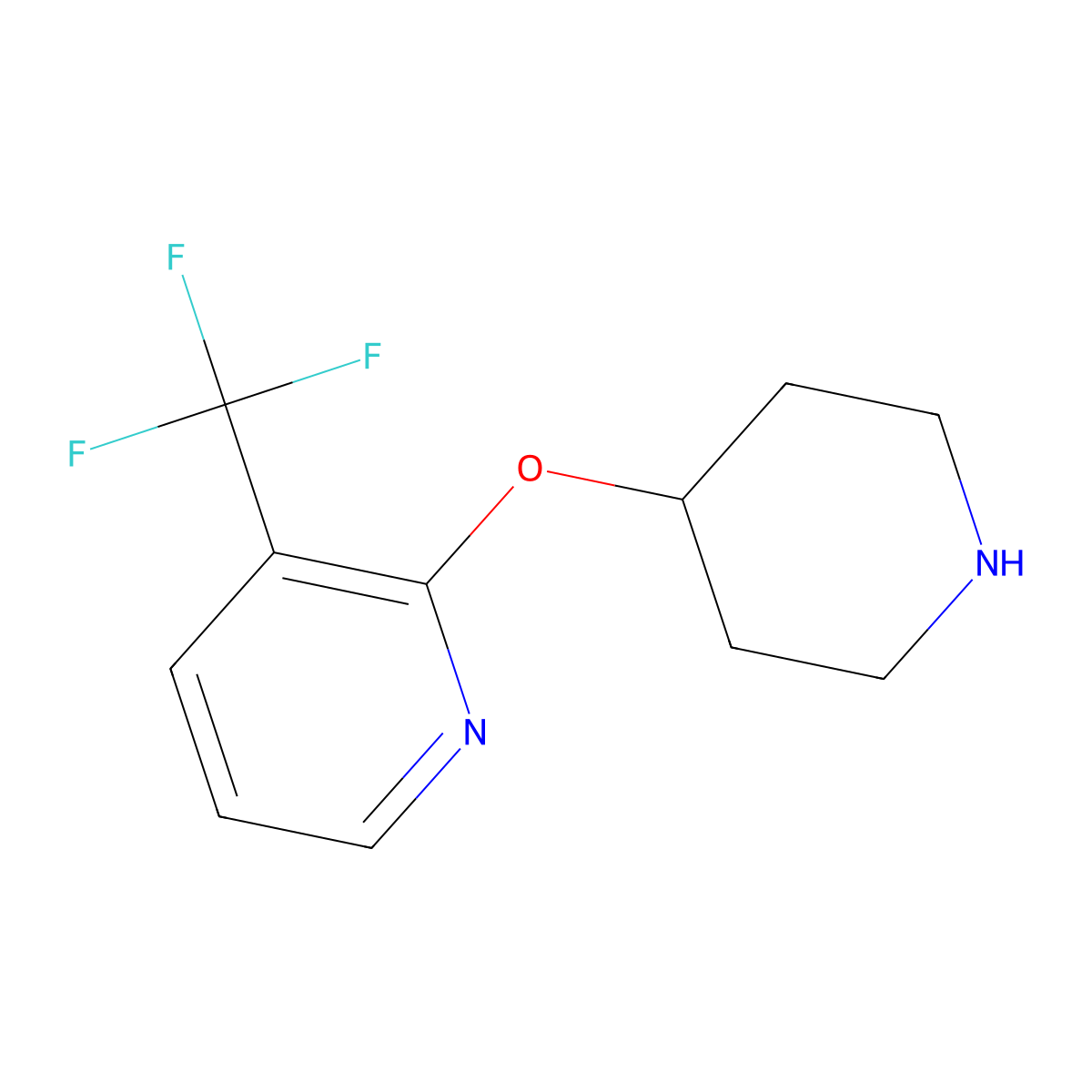 2-(Piperidin-4-yloxy)-3-(trifluoromethyl)pyridine molecular structure, CAS 1455156-01-0