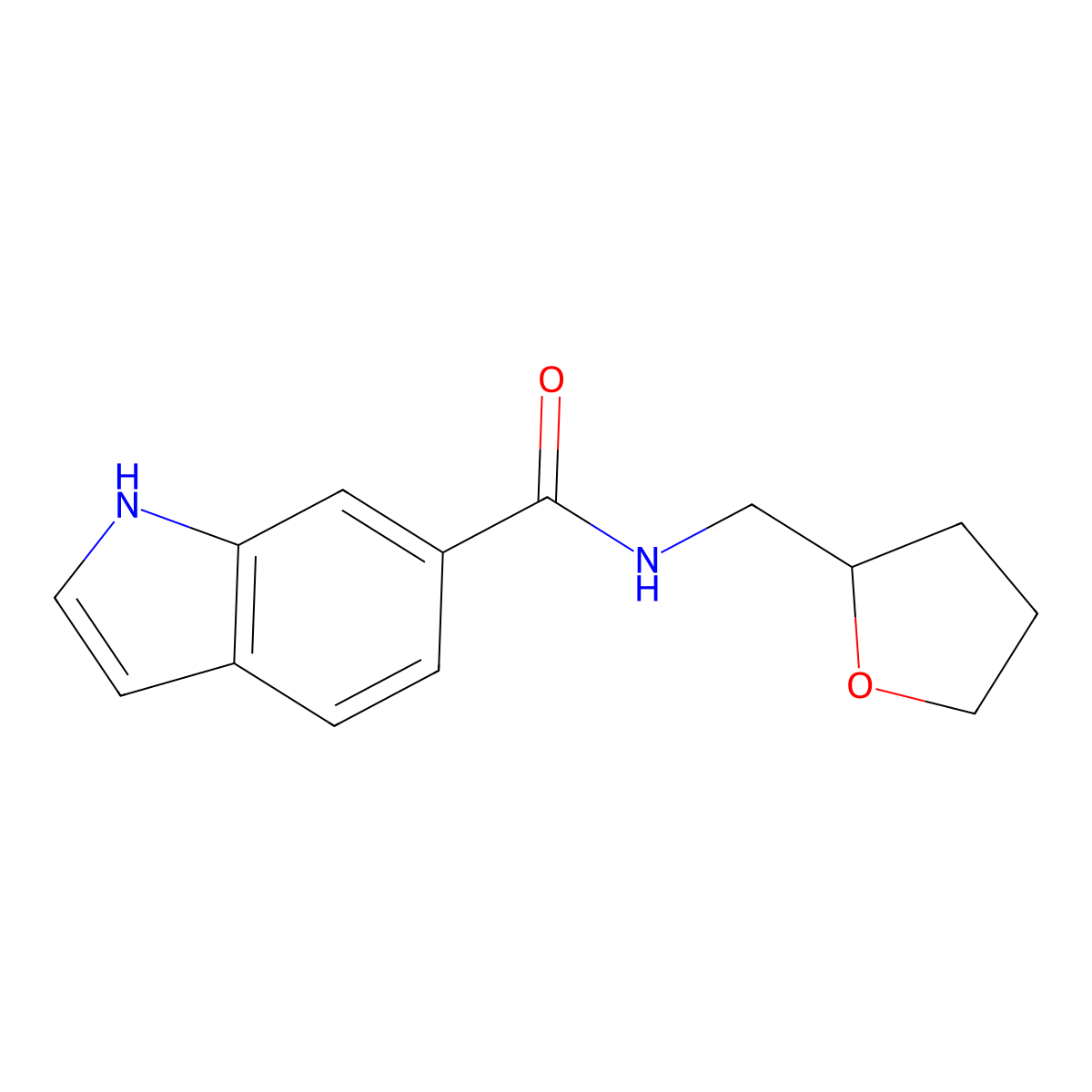 N-[(oxolan-2-yl)methyl]-1H-indole-6-carboxamide molecular structure, CAS 1455189-80-6