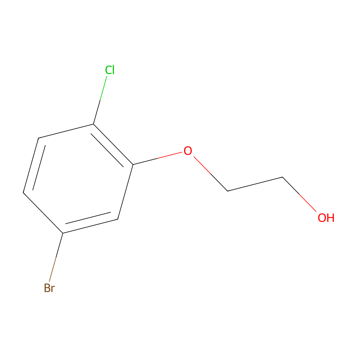 2-(5-Bromo-2-chlorophenoxy)ethan-1-ol molecular structure, CAS 1455206-43-5