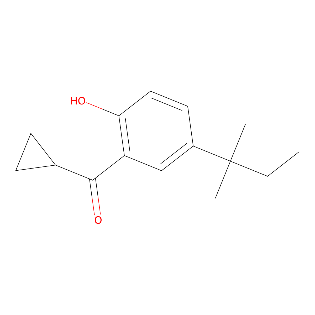 Cyclopropyl(2-hydroxy-5-(tert-pentyl)phenyl)methanone molecular structure, CAS 1455235-96-7