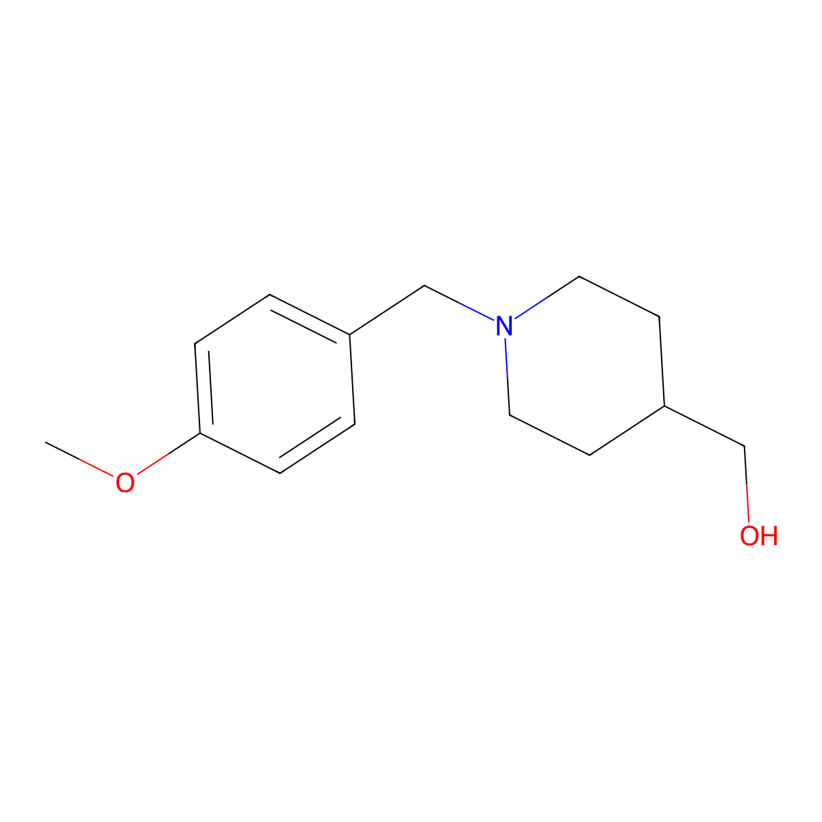 (1-(4-Methoxybenzyl)piperidin-4-yl)methanol molecular structure, CAS 1455249-03-2