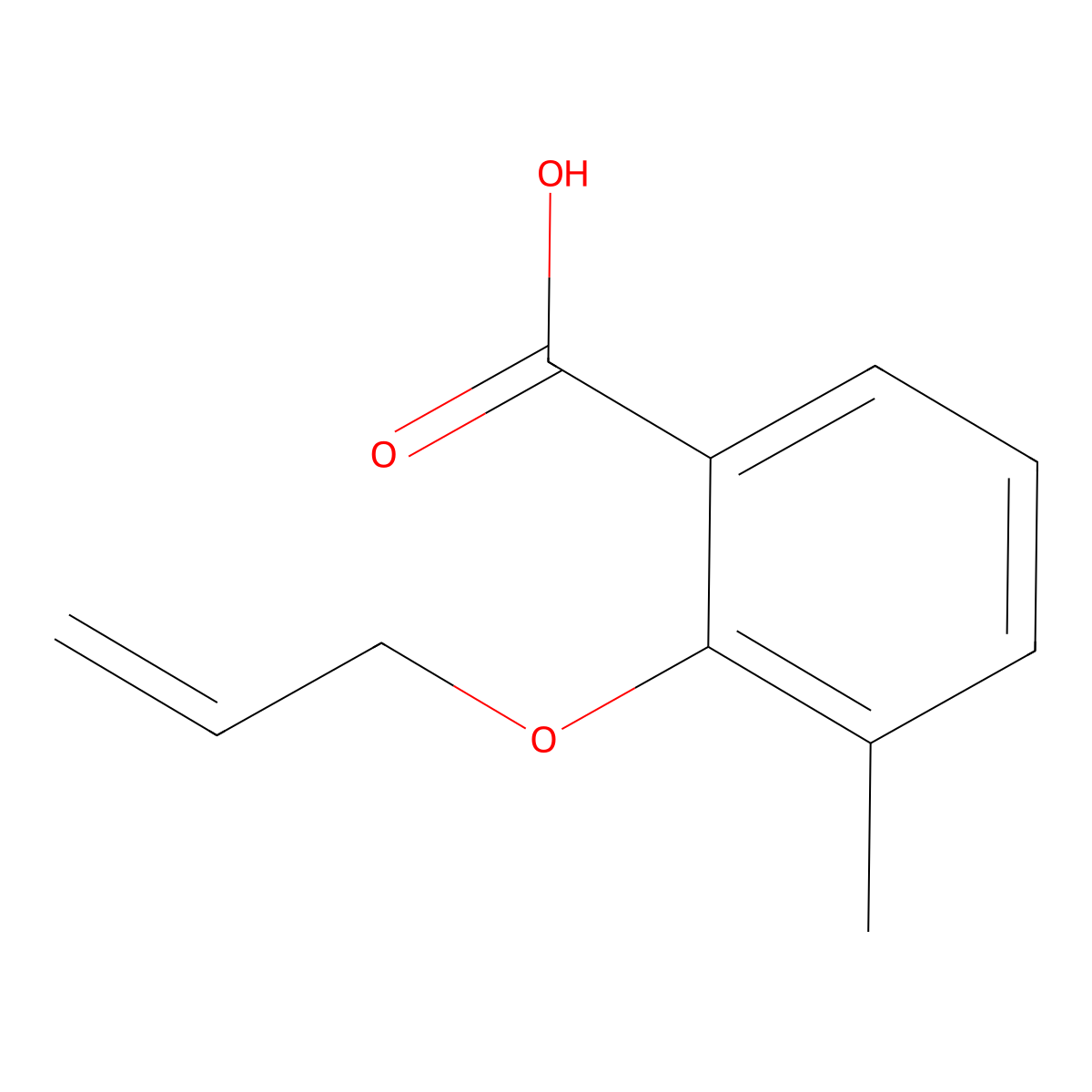 3-Methyl-2-(prop-2-en-1-yloxy)benzoic acid molecular structure, CAS 145526-82-5