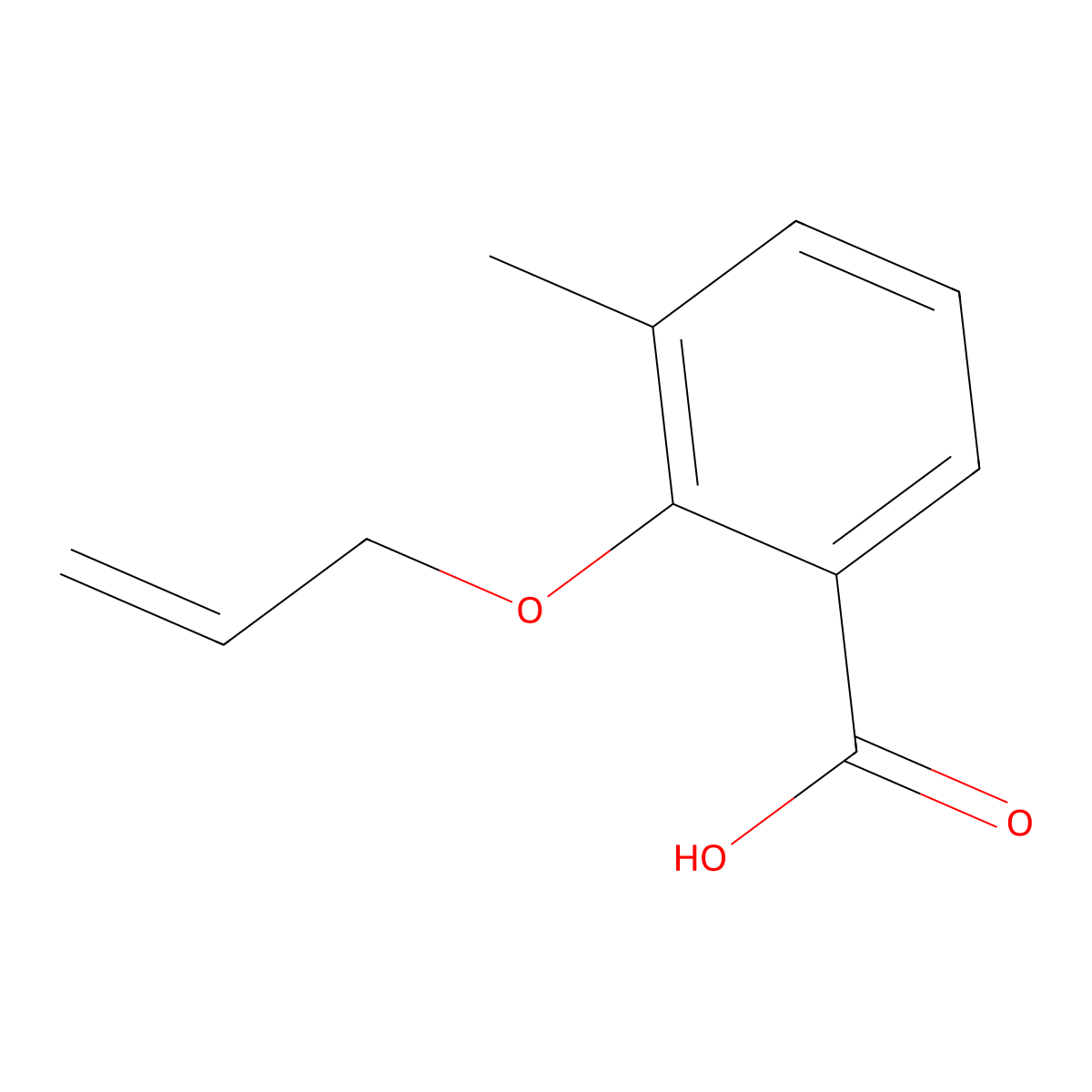 3-Methyl-2-(prop-2-en-1-yloxy)benzoic acid molecular structure, CAS 145526-82-5