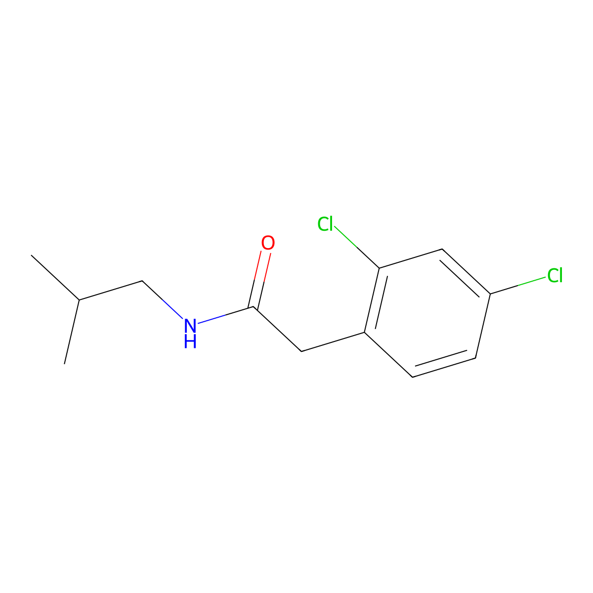 2-(2,4-dichlorophenyl)-N-(2-methylpropyl)acetamide molecular structure, CAS 1455268-63-9