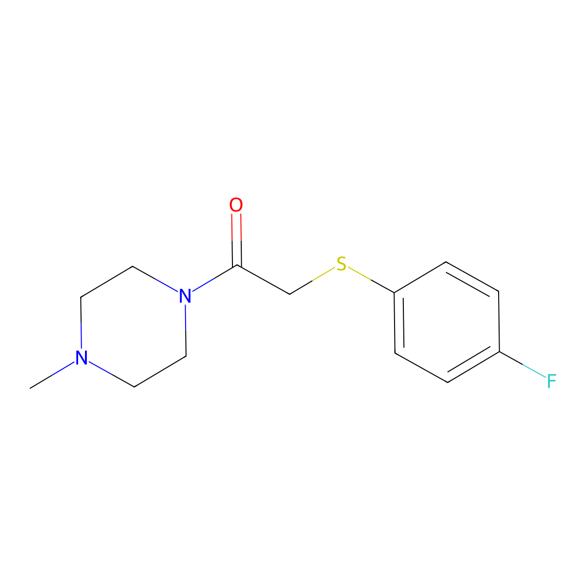 2-[(4-Fluorophenyl)sulfanyl]-1-(4-methylpiperazin-1-yl)ethan-1-one molecular structure, CAS 1455323-10-0