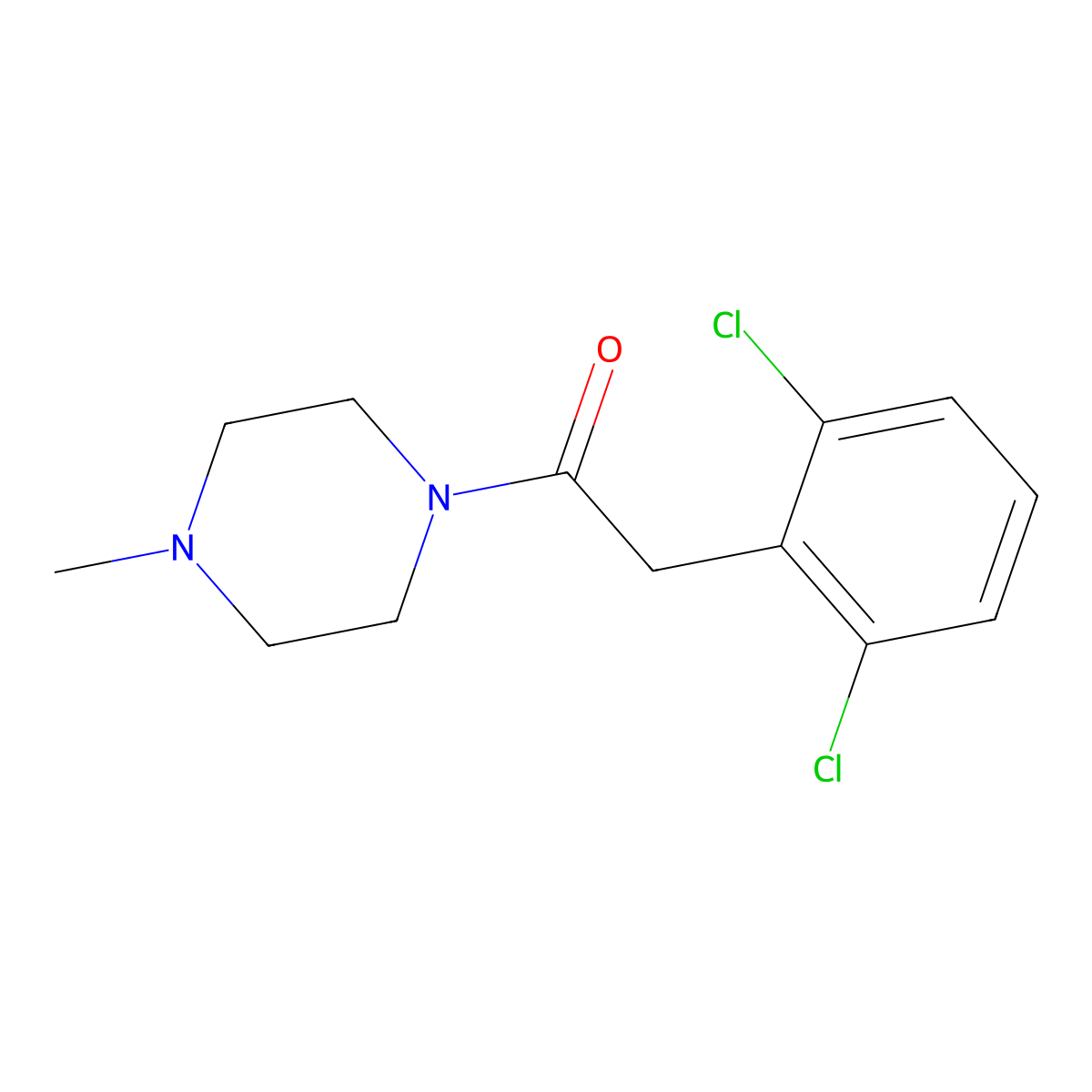 2-(2,6-Dichlorophenyl)-1-(4-methylpiperazin-1-yl)ethan-1-one molecular structure, CAS 1455331-61-9