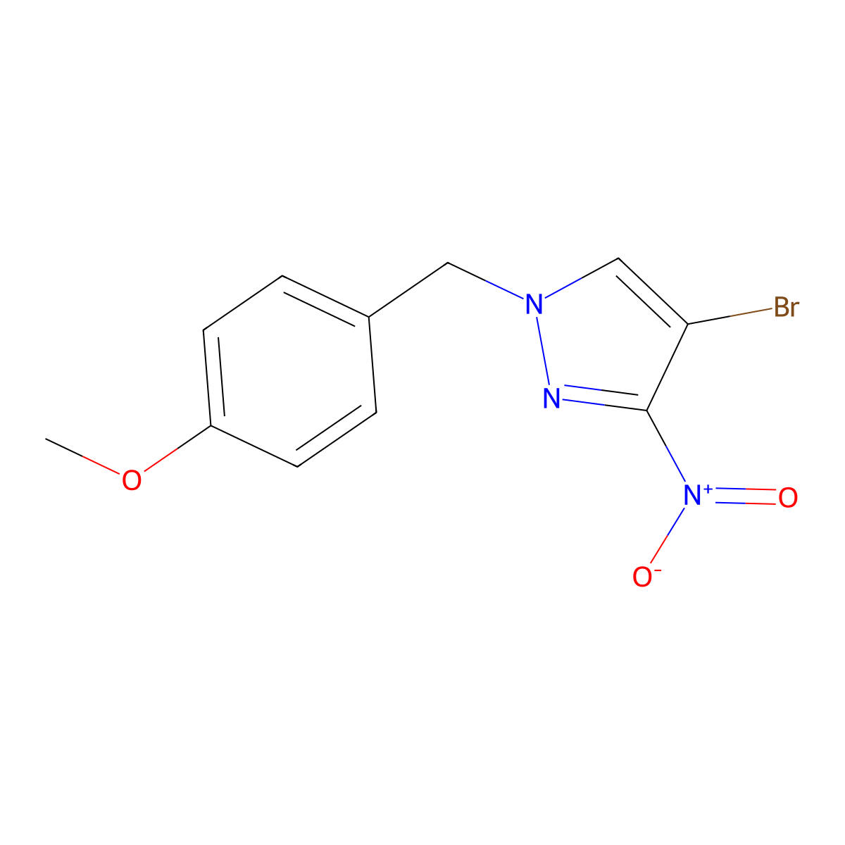 4-Bromo-1-(4-methoxybenzyl)-3-nitro-1H-pyrazole molecular structure, CAS 1455366-34-3