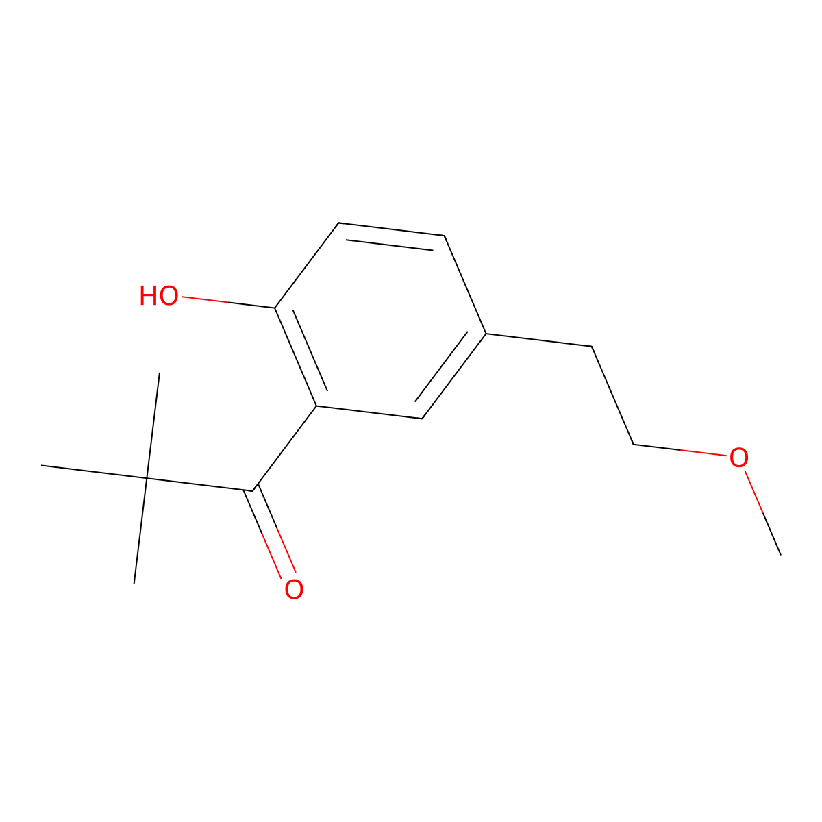 1-(2-Hydroxy-5-(2-methoxyethyl)phenyl)-2,2-dimethylpropan-1-one molecular structure, CAS 1455374-27-2