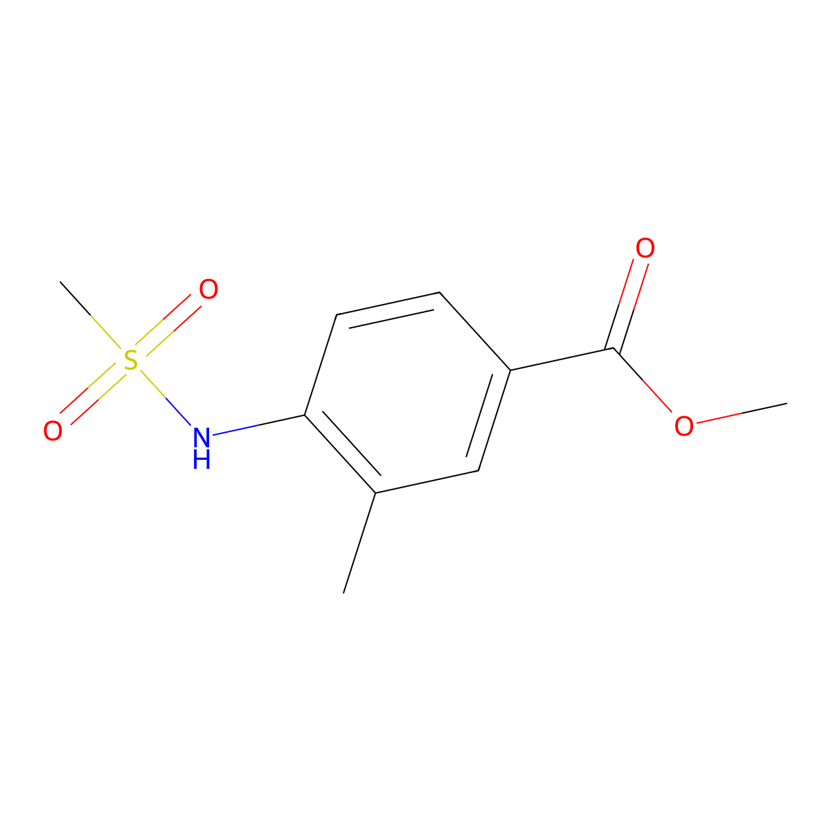 Methyl 3-methyl-4-[(methylsulfonyl)amino]benzoate molecular structure, CAS 1455376-54-1