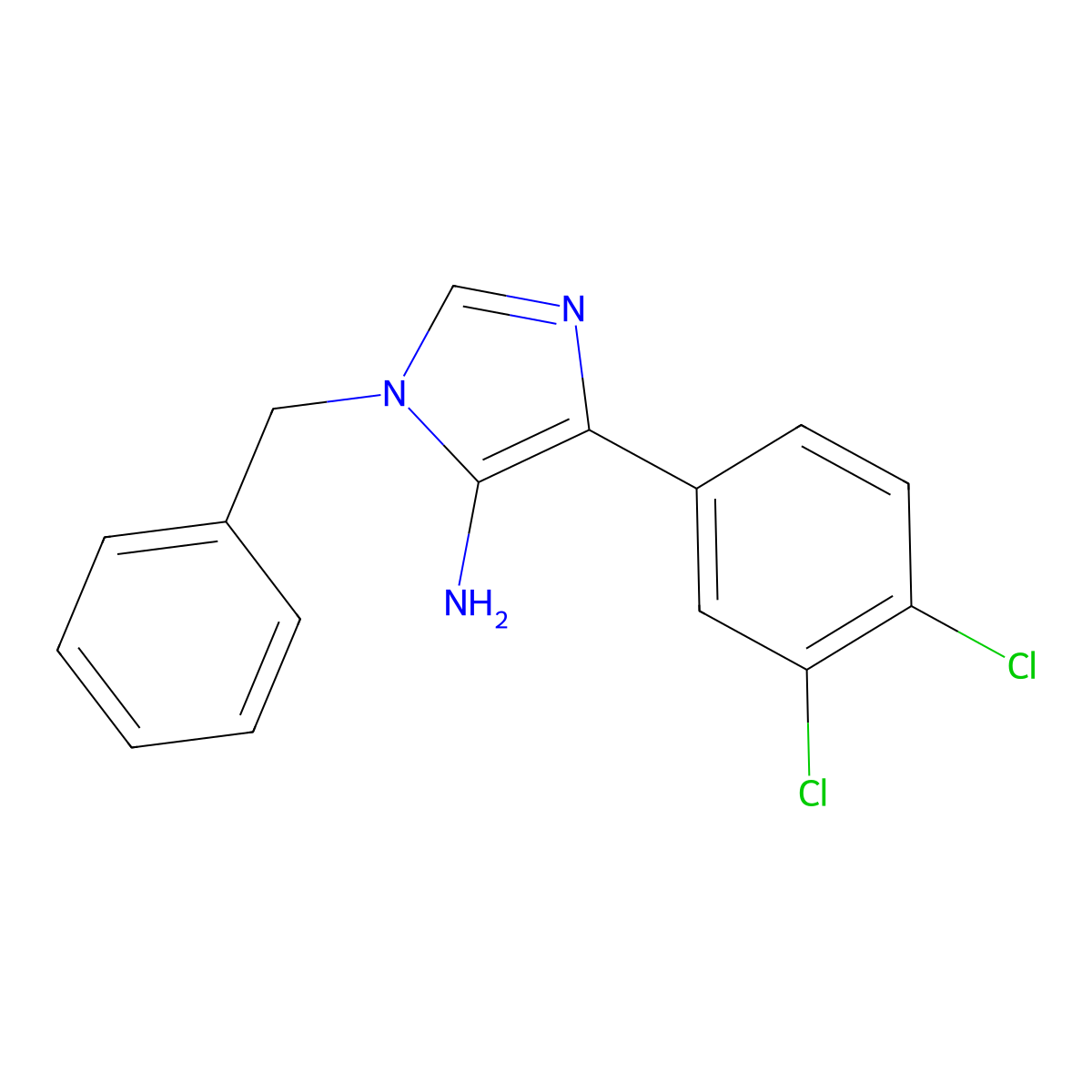 1-benzyl-4-(3,4-dichlorophenyl)-1H-imidazol-5-amine molecular structure, CAS 1455381-71-1