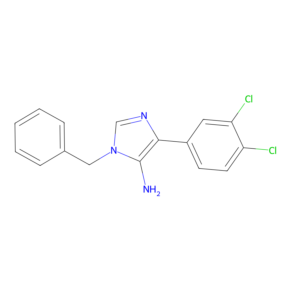 1-benzyl-4-(3,4-dichlorophenyl)-1H-imidazol-5-amine molecular structure, CAS 1455381-71-1