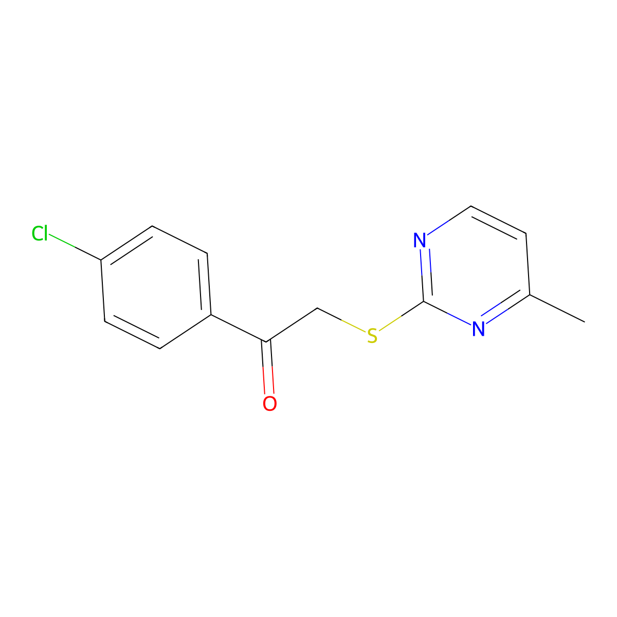 1-(4-Chlorophenyl)-2-[(4-methylpyrimidin-2-yl)sulfanyl]ethanone molecular structure, CAS 1455434-02-2