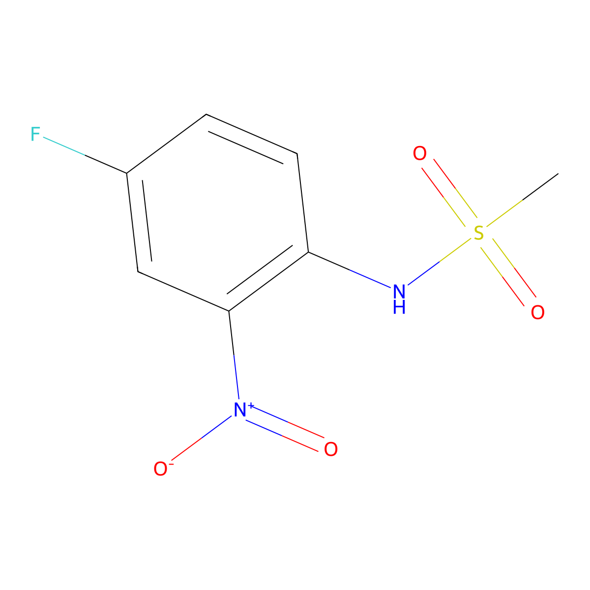 N-(4-fluoro-2-nitrophenyl)methanesulfonamide molecular structure, CAS 1455435-24-1