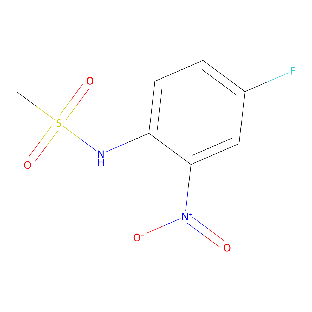 N-(4-fluoro-2-nitrophenyl)methanesulfonamide molecular structure, CAS 1455435-24-1