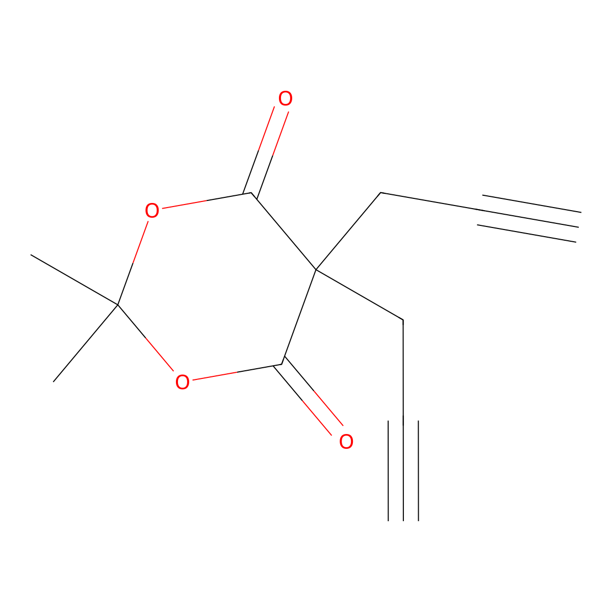 2,2-Dimethyl-5,5-di(prop-2-yn-1-yl)-1,3-dioxane-4,6-dione molecular structure, CAS 145544-03-2