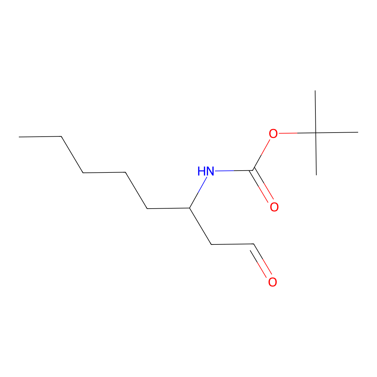 Tert-butyl (1-oxooctan-3-yl)carbamate molecular structure, CAS 1455442-31-5