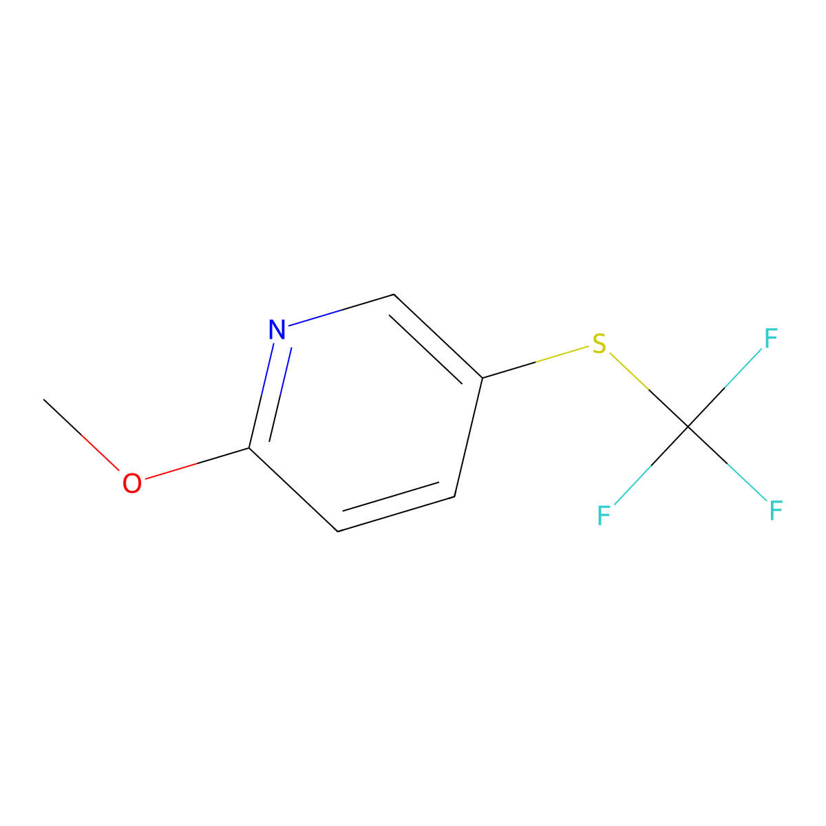 2-Methoxy-5-((trifluoromethyl)thio)pyridine molecular structure, CAS 1455444-03-7