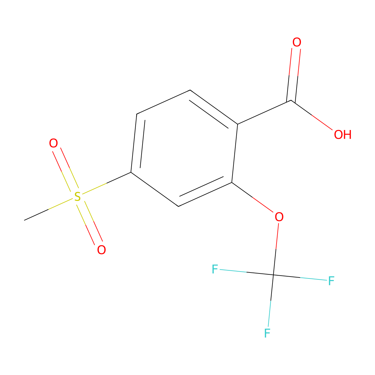 4-(Methylsulfonyl)-2-(trifluoromethoxy)benzoic acid molecular structure, CAS 1455460-79-3