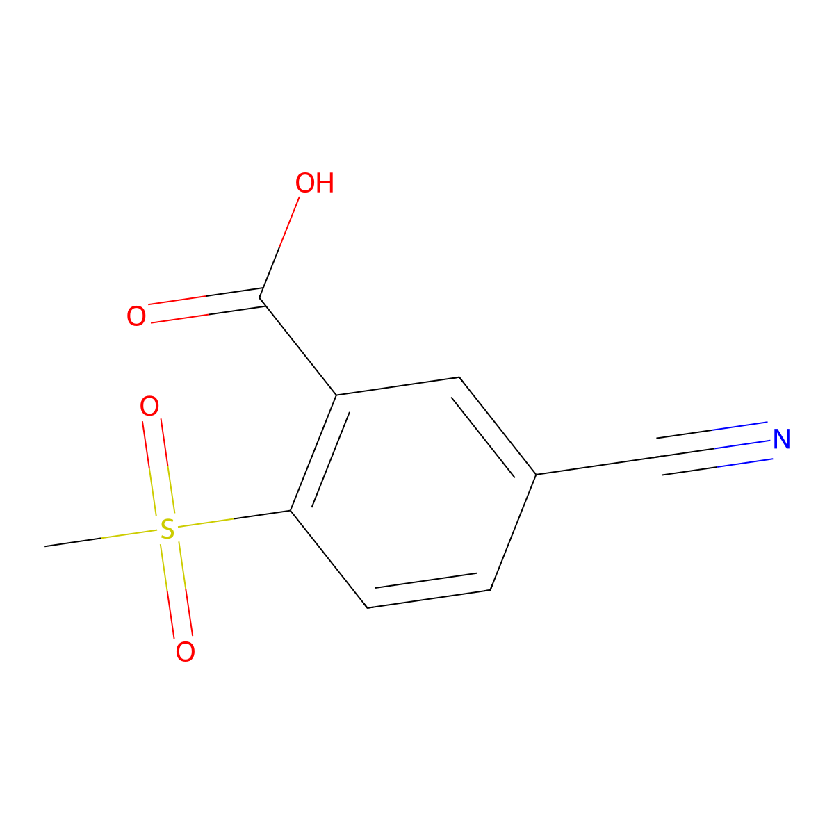 5-Cyano-2-(methylsulfonyl)benzoic acid molecular structure, CAS 1455460-83-9