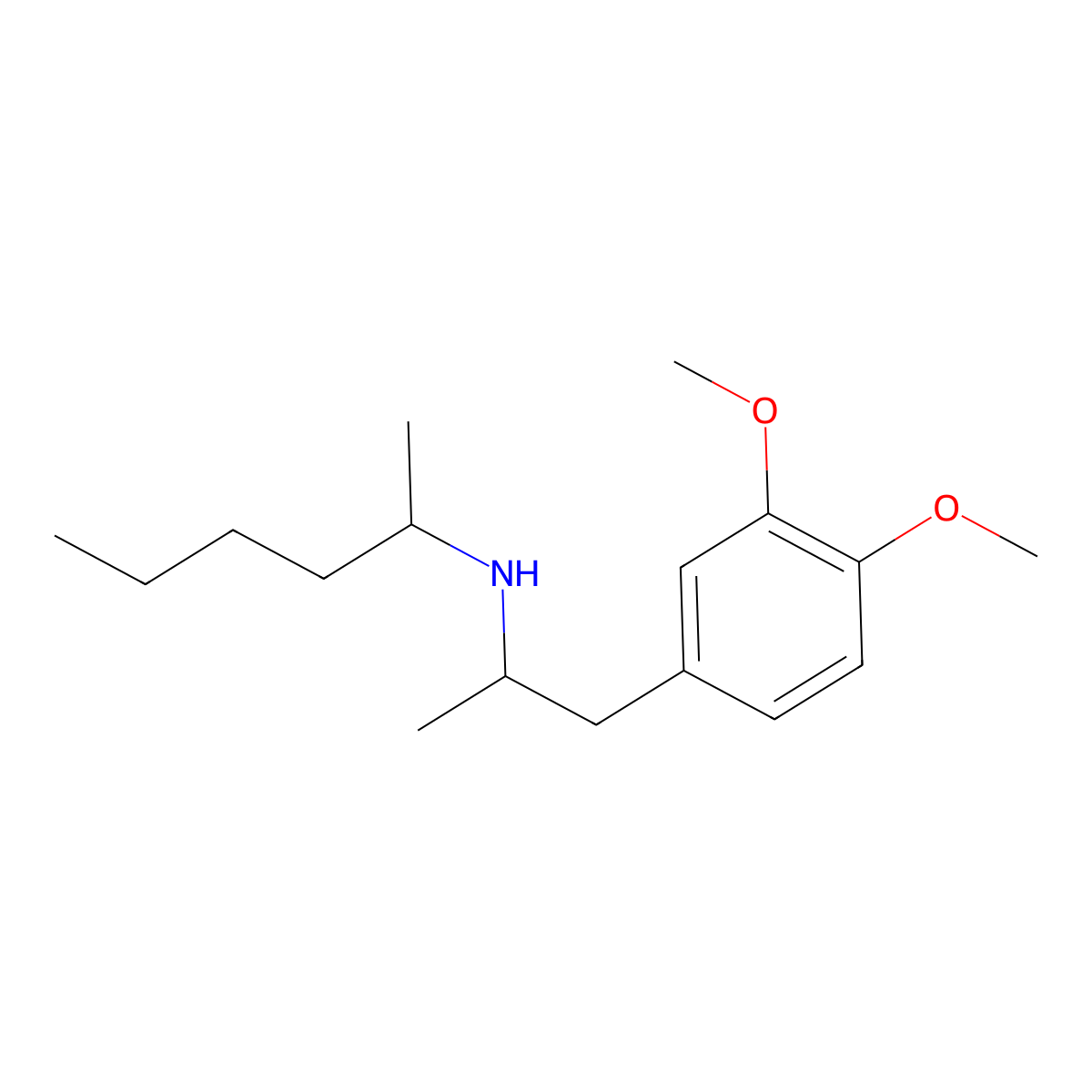 3,4-Dimethoxy-I+/--methyl-N-(1-methylpentyl)benzeneethanamine molecular structure, CAS 1455467-00-1