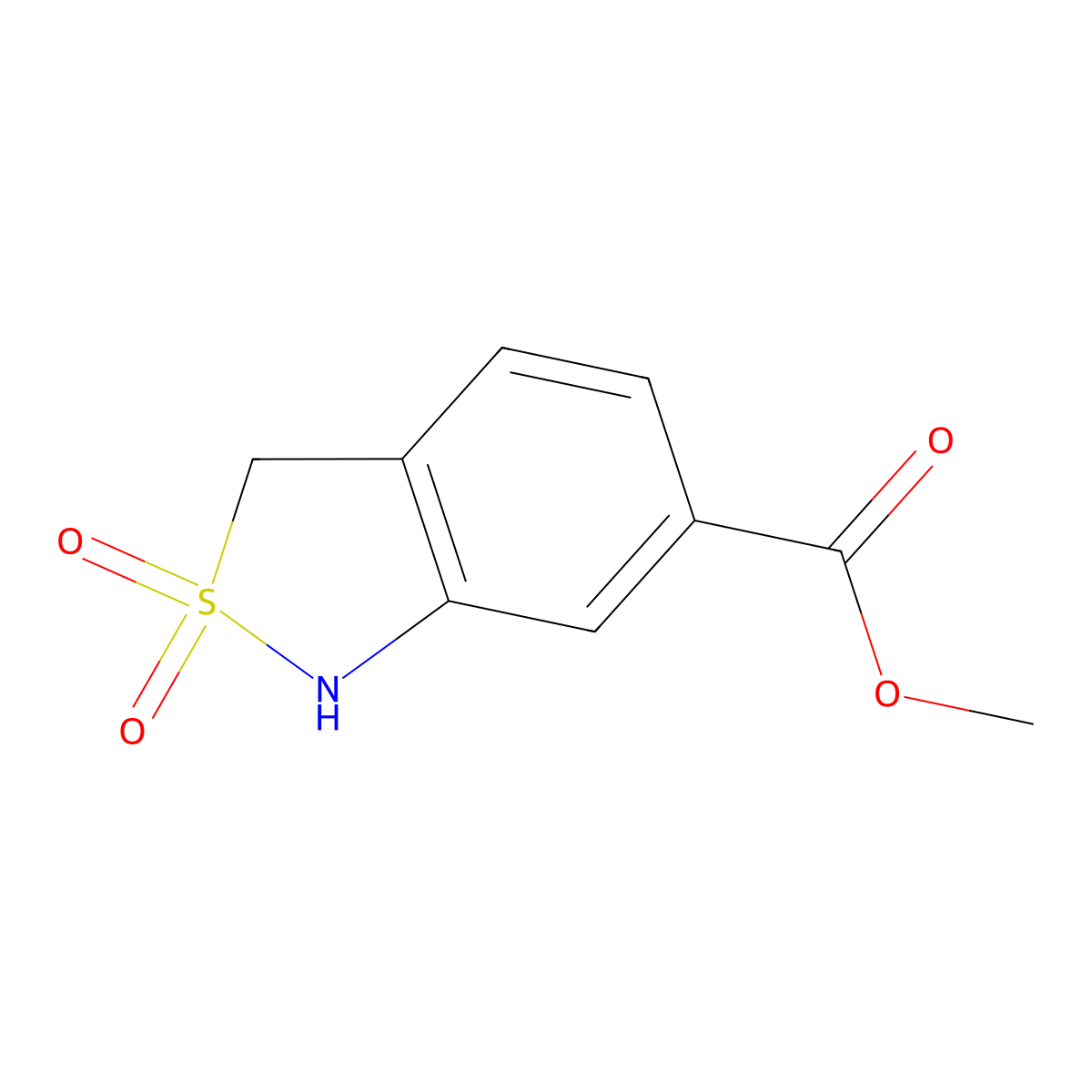Methyl 1,3-dihydrobenzo[c]isothiazole-6-carboxylate 2,2-dioxide molecular structure, CAS 1455471-64-3