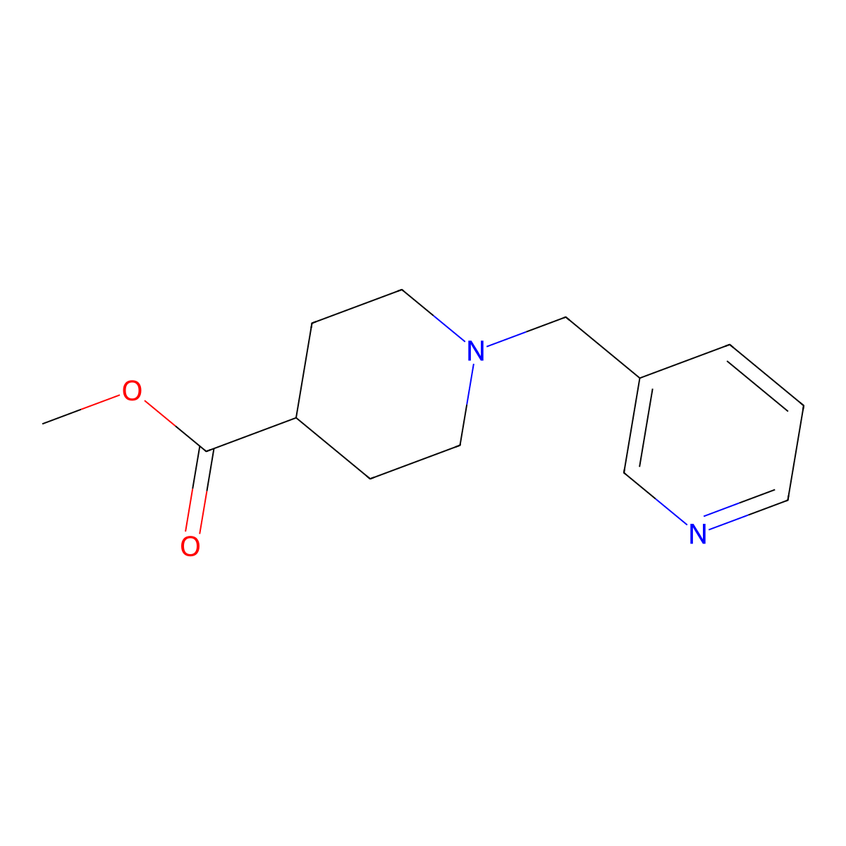 Methyl 1-[(pyridin-3-yl)methyl]piperidine-4-carboxylate molecular structure, CAS 1455479-34-1