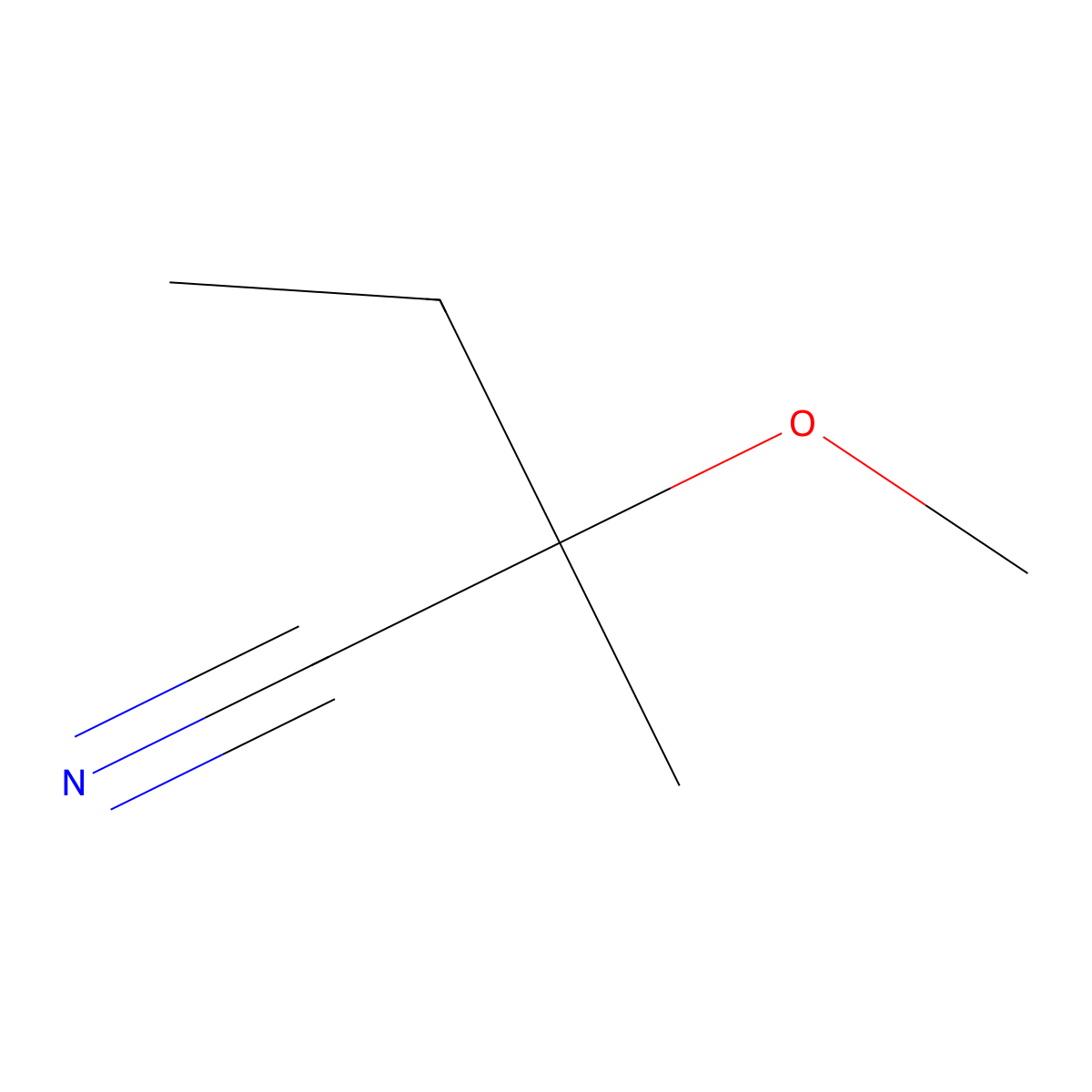 2-Methoxy-2-methylbutanenitrile molecular structure, CAS 145550-55-6