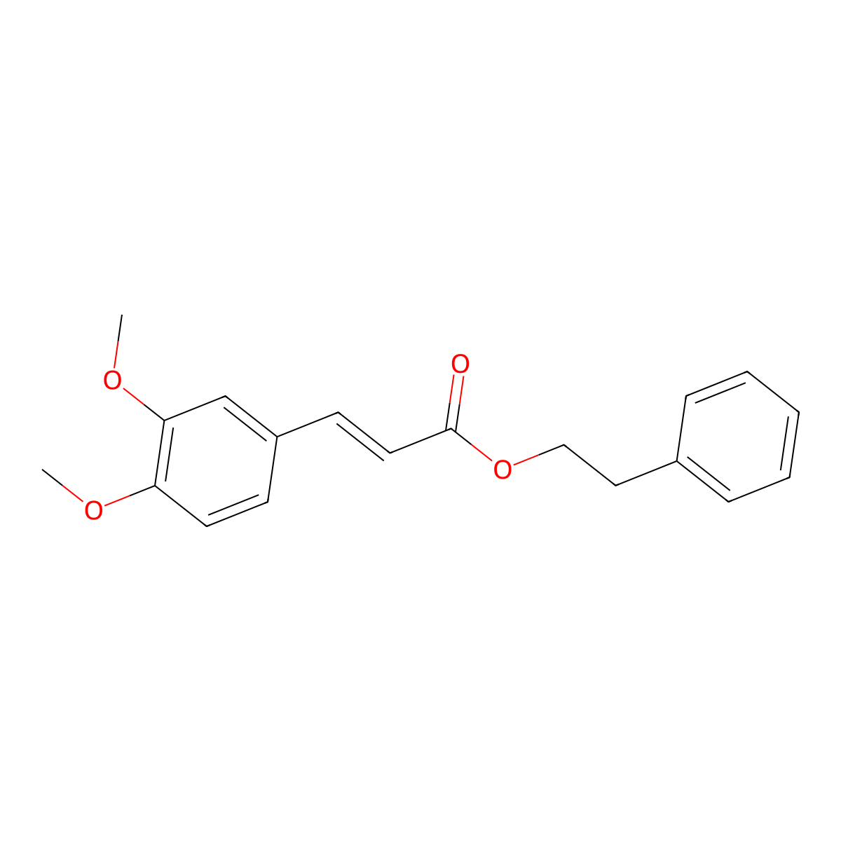 Phenethyl Dimethyl Caffeate molecular structure, CAS 145551-14-0