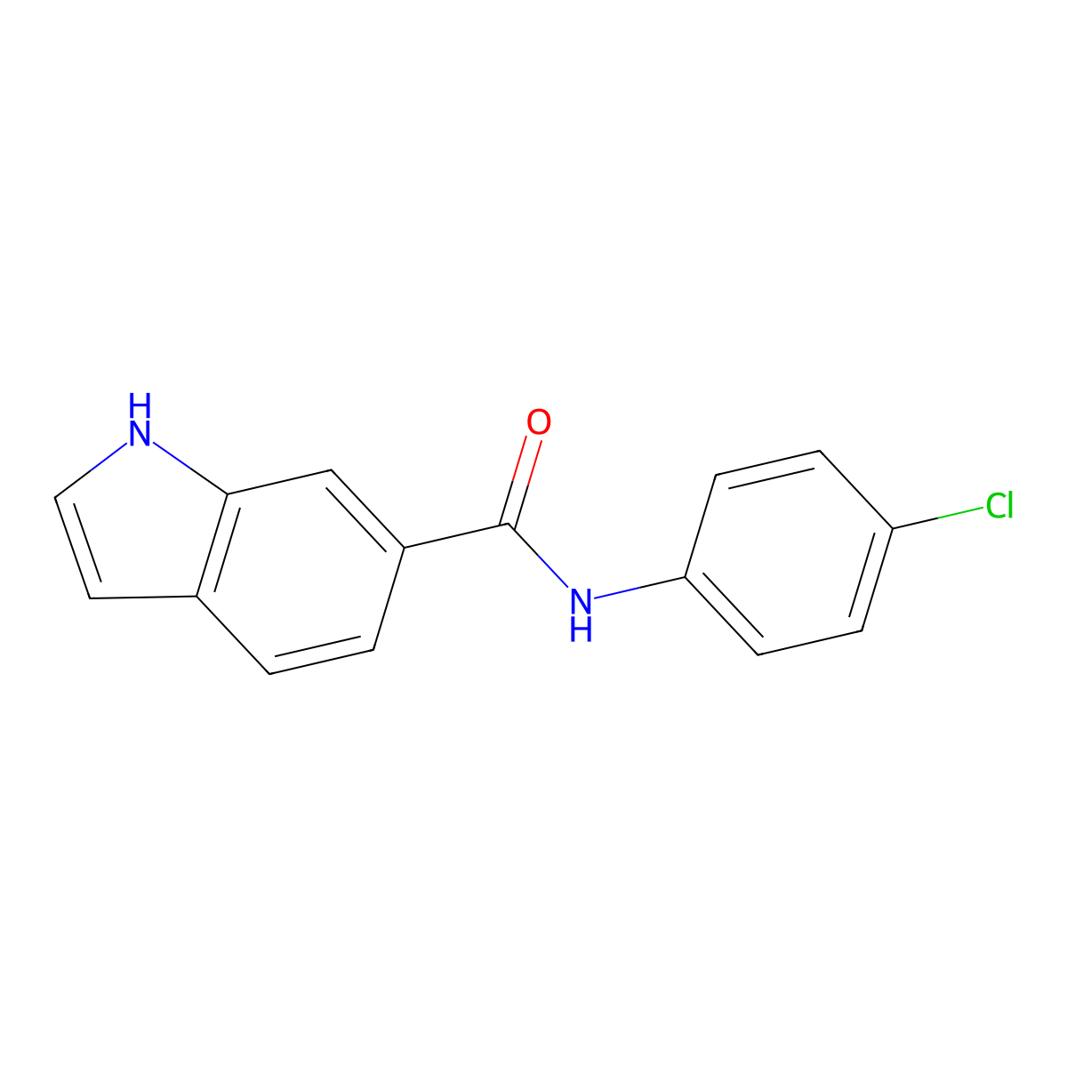 N-(4-chlorophenyl)-1H-indole-6-carboxamide molecular structure, CAS 1455510-82-3