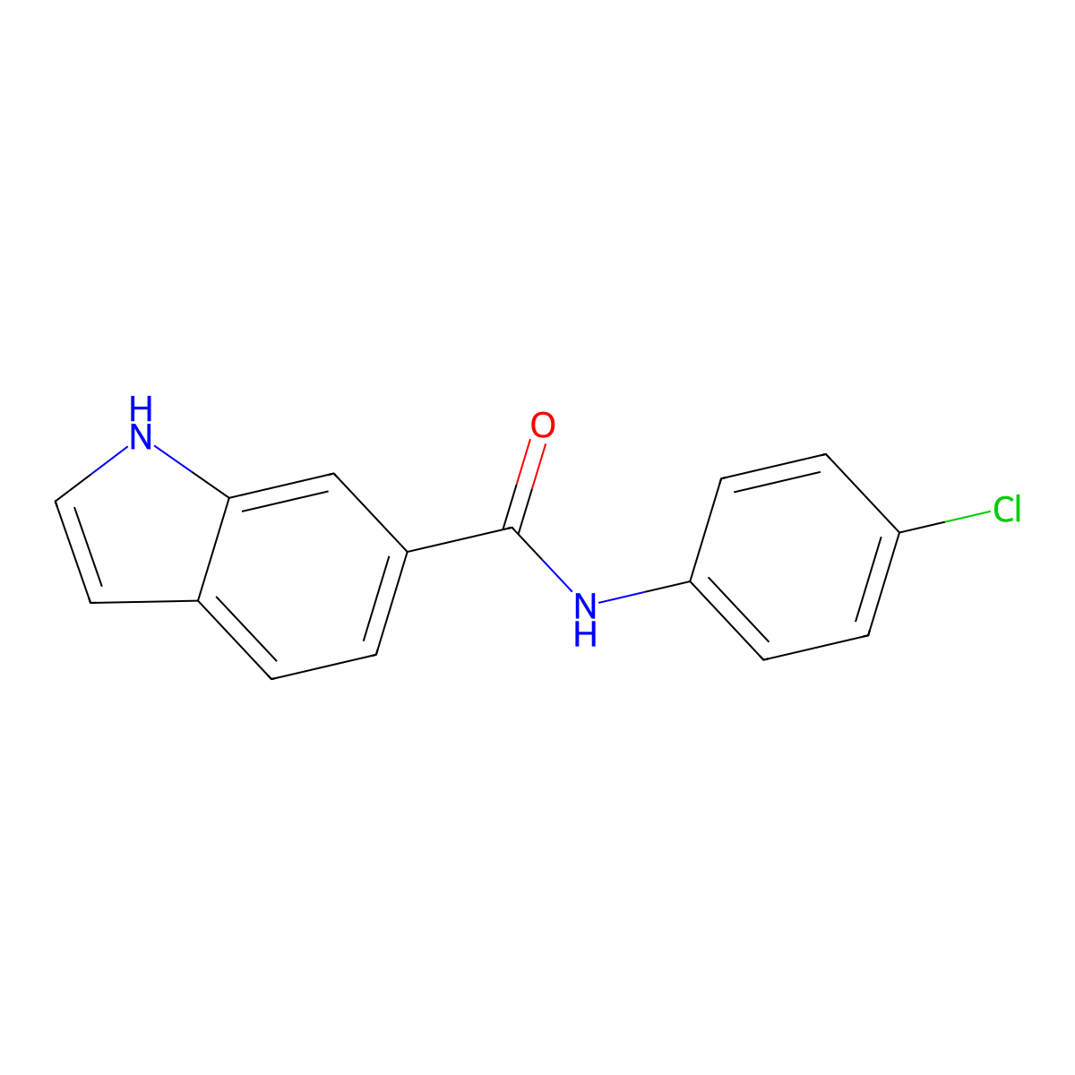 N-(4-chlorophenyl)-1H-indole-6-carboxamide molecular structure, CAS 1455510-82-3