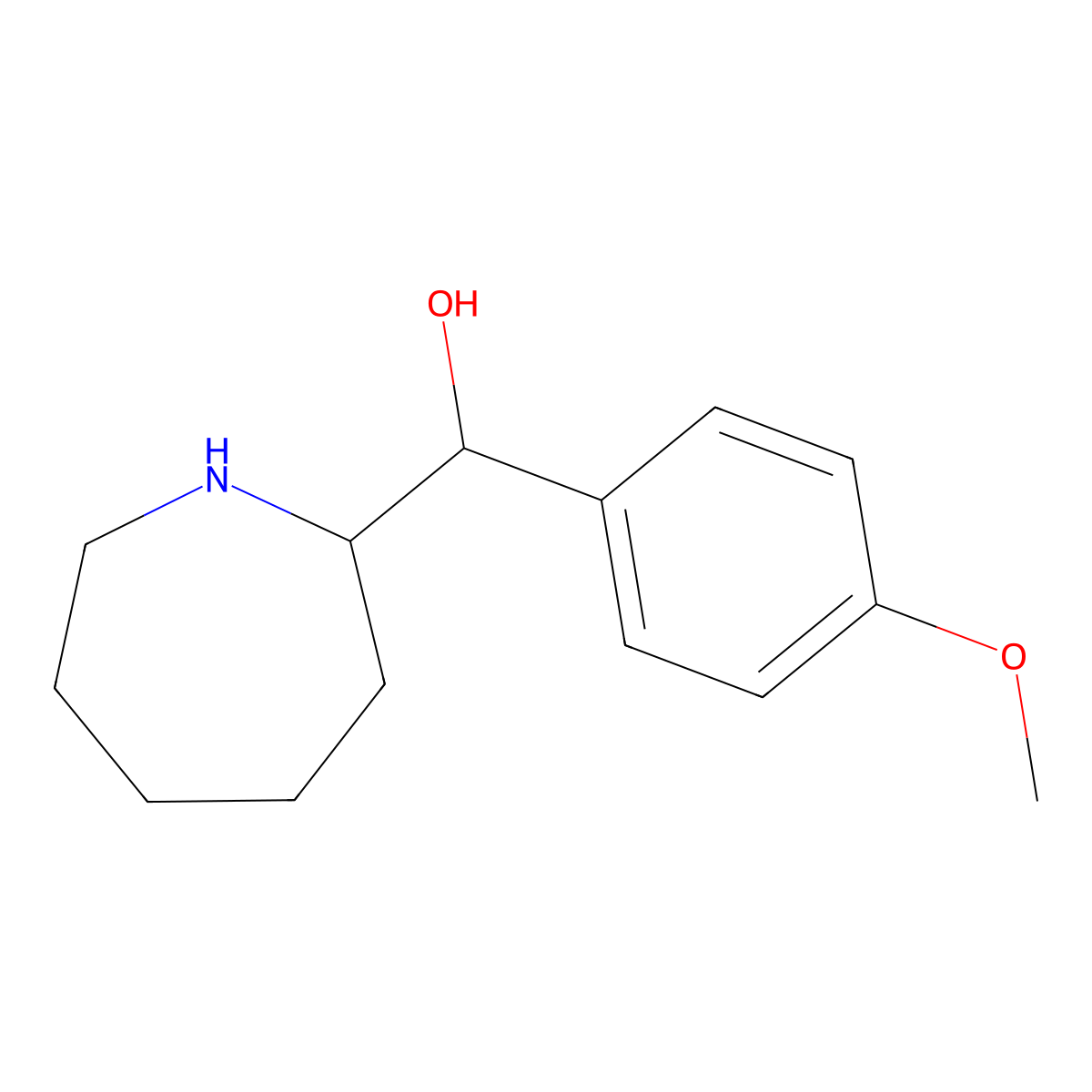 Azepan-2-yl(4-methoxyphenyl)methanol molecular structure, CAS 1455593-64-2