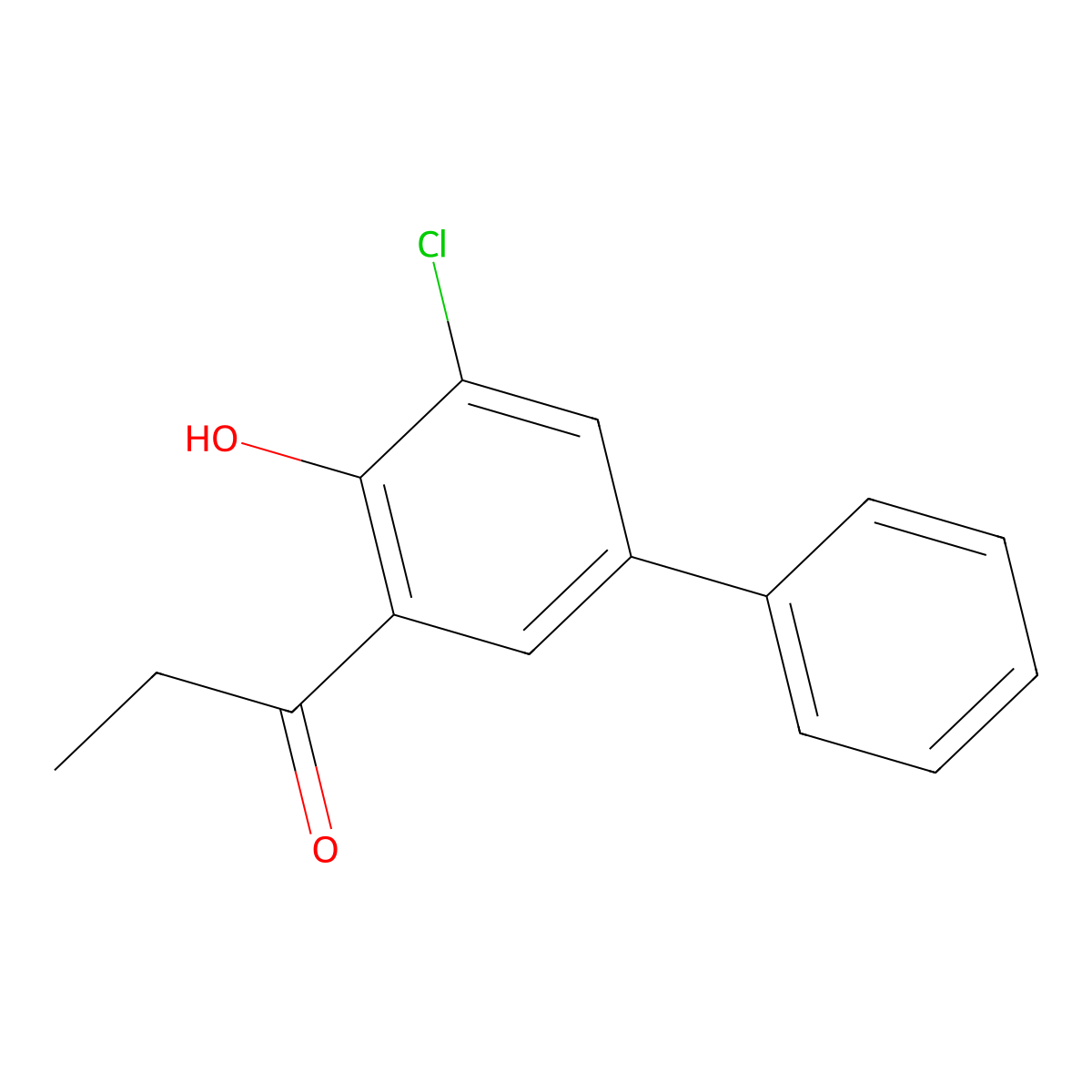 1-(3-Chloro-2-hydroxy-5-phenylphenyl)propan-1-one molecular structure, CAS 1455593-94-8