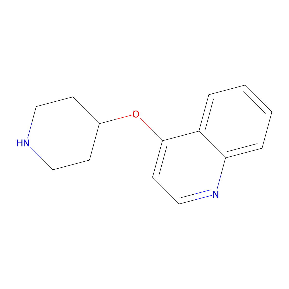 4-(Piperidin-4-yloxy)quinoline molecular structure, CAS 1455629-08-9