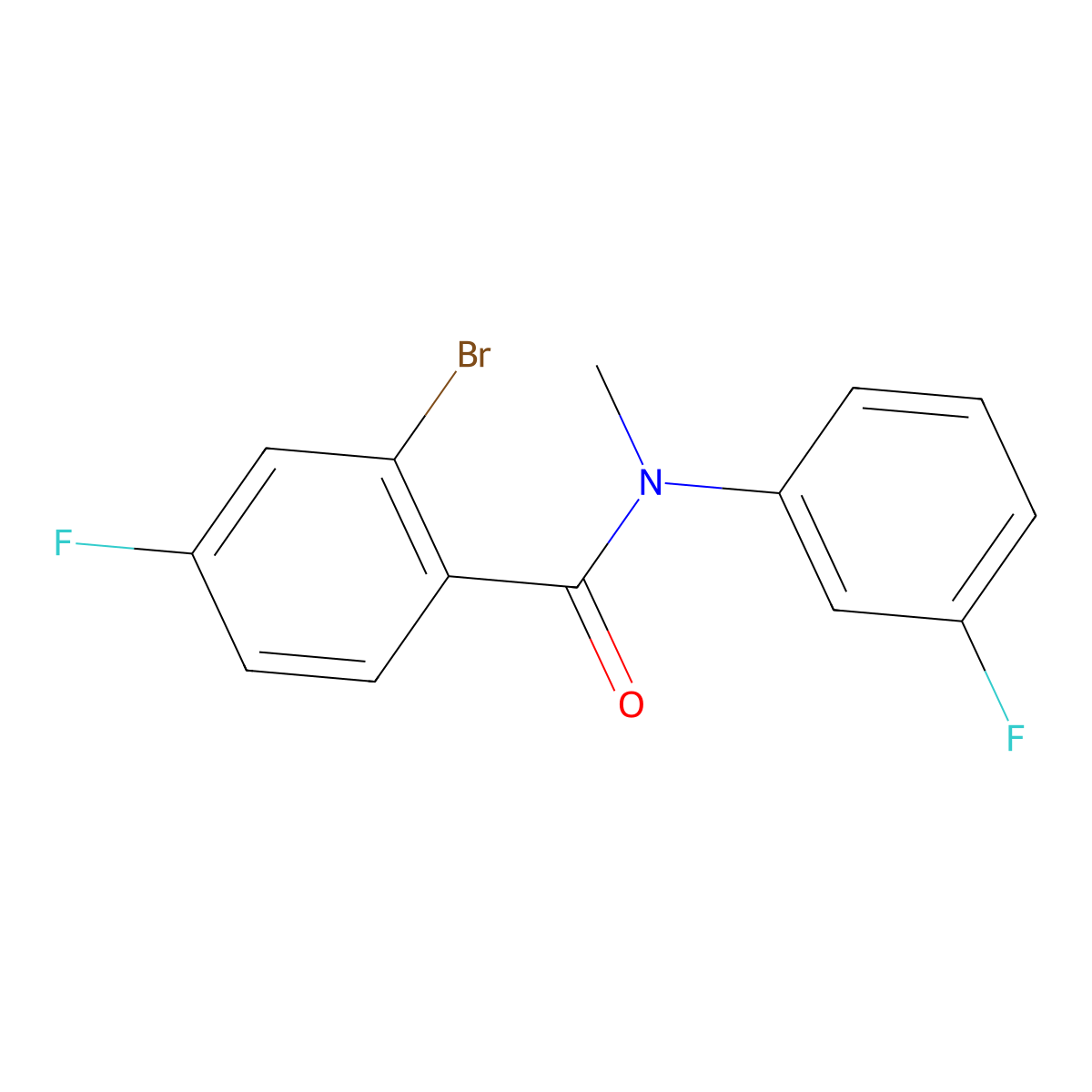 2-bromo-4-fluoro-N-(3-fluorophenyl)-N-methylbenzamide molecular structure, CAS 1455631-71-6